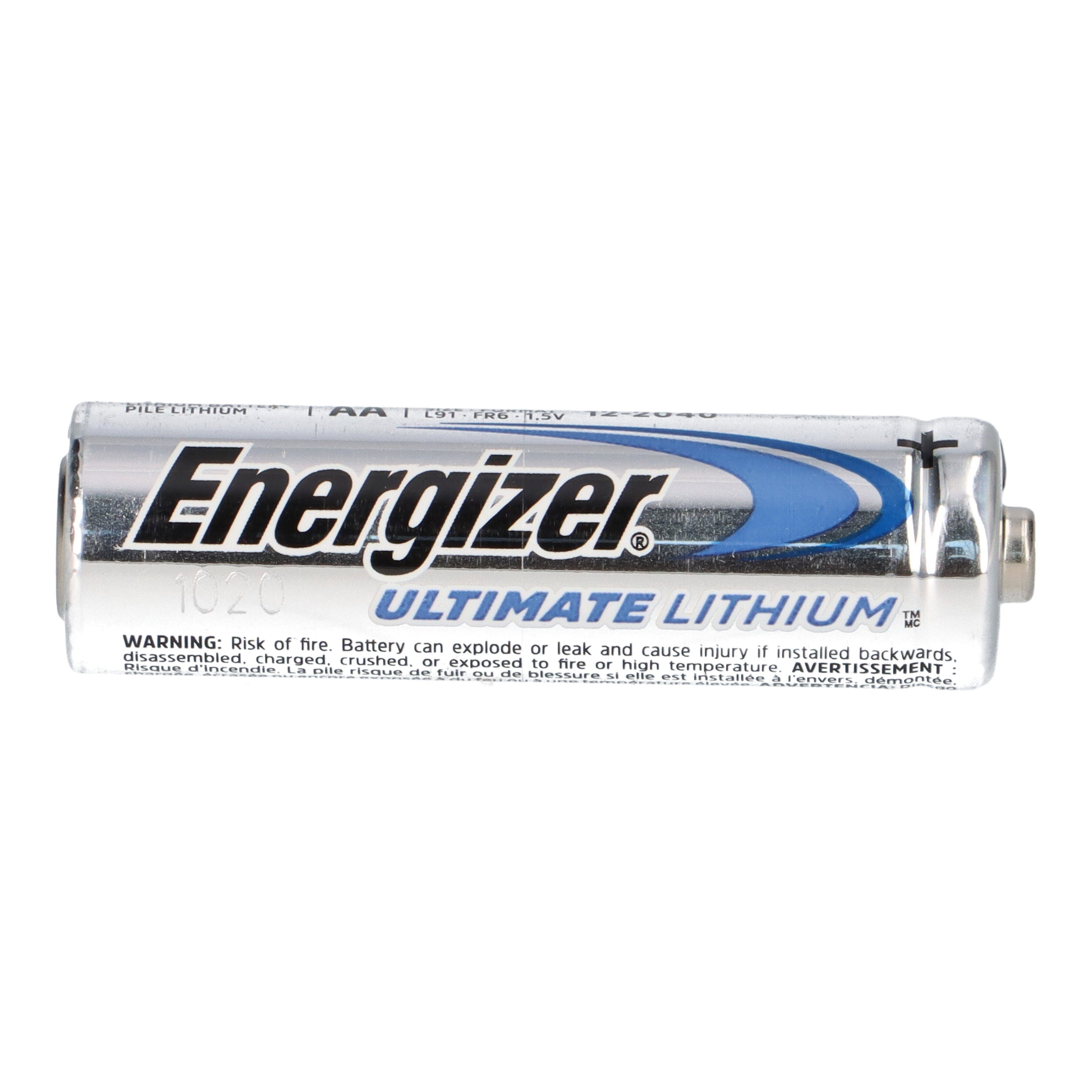 1.5V AA 120x Mignon Energizer Batterie Ultimate L91 Batterie LR06 Energizer Lithium