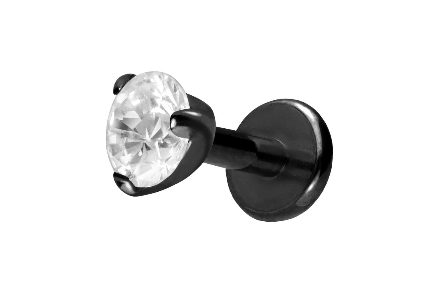 PIERCINGLINE Piercing-Set Titan Labret mit Innengewinde EINGEFASSTER KRISTA günstig online kaufen