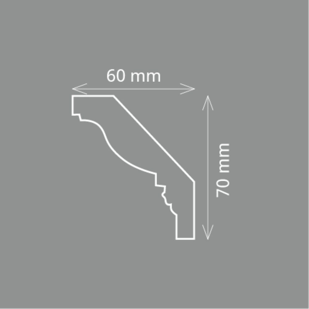 Homestar Zierleiste Vera (62 x 70 mm), Länge 2m, zum kleben, Polystyrol, zur harmonischen Gestaltung von Wohn- und Gewerberäumen