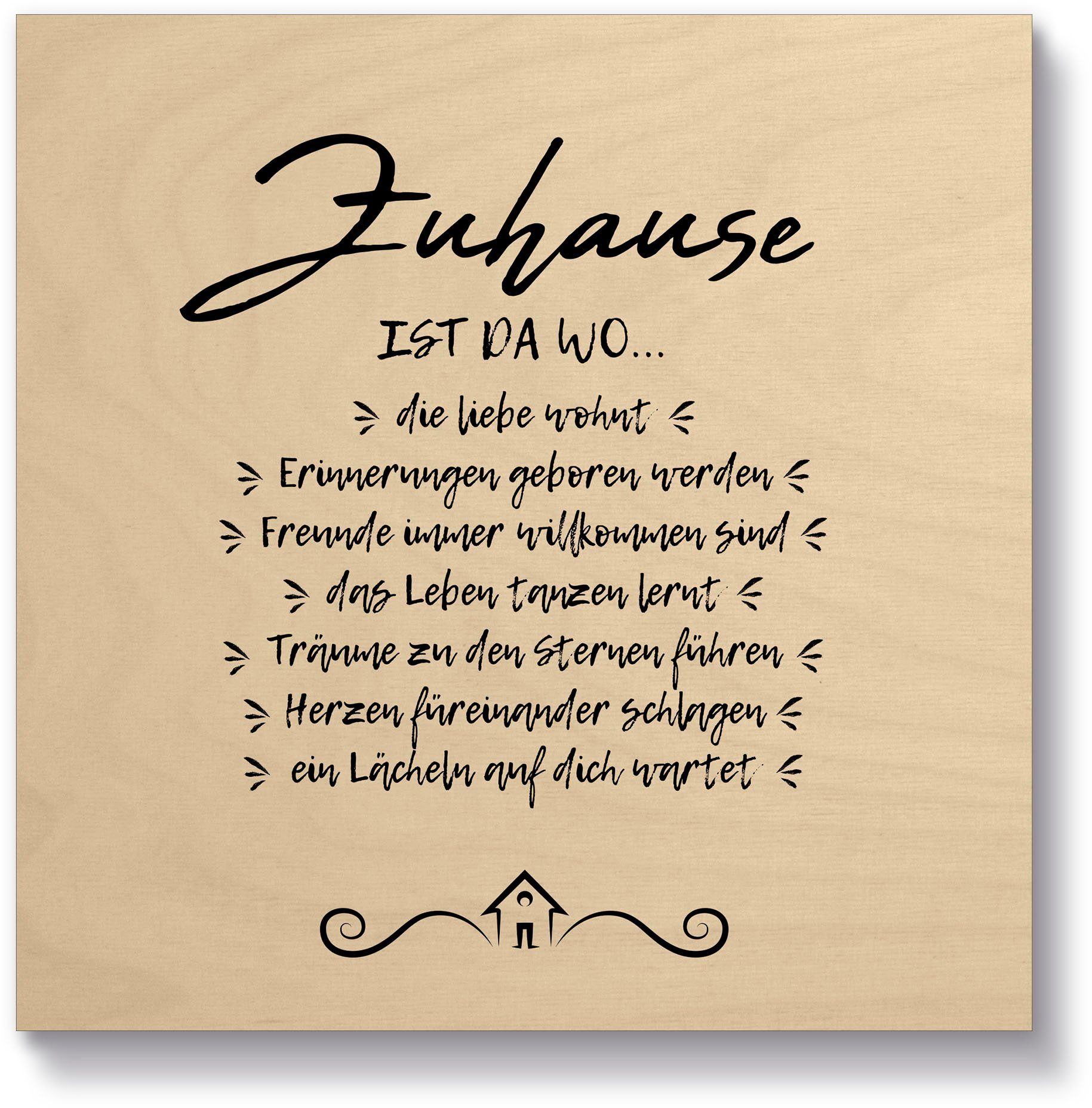 Artland Holzbild Zuhause II, Sprüche & günstig online kaufen