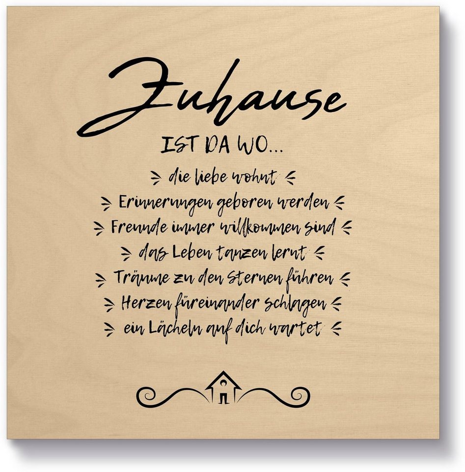 II, Holzbild Artland Zuhause (1 Sprüche & Texte St)