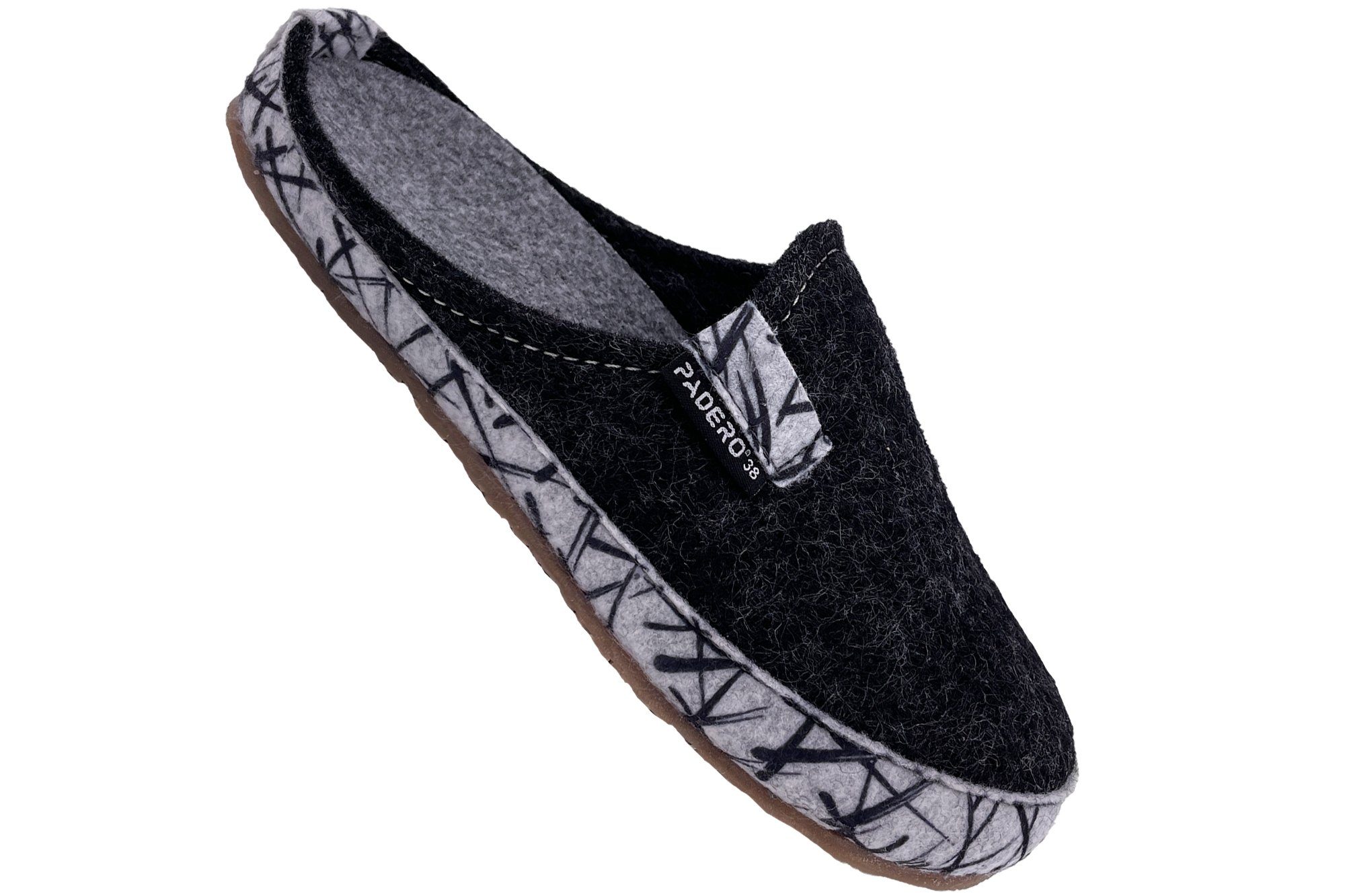 PADERO TONI-Striped Pantoffel Wollfilz Hausschuh – Bild 2 von 5