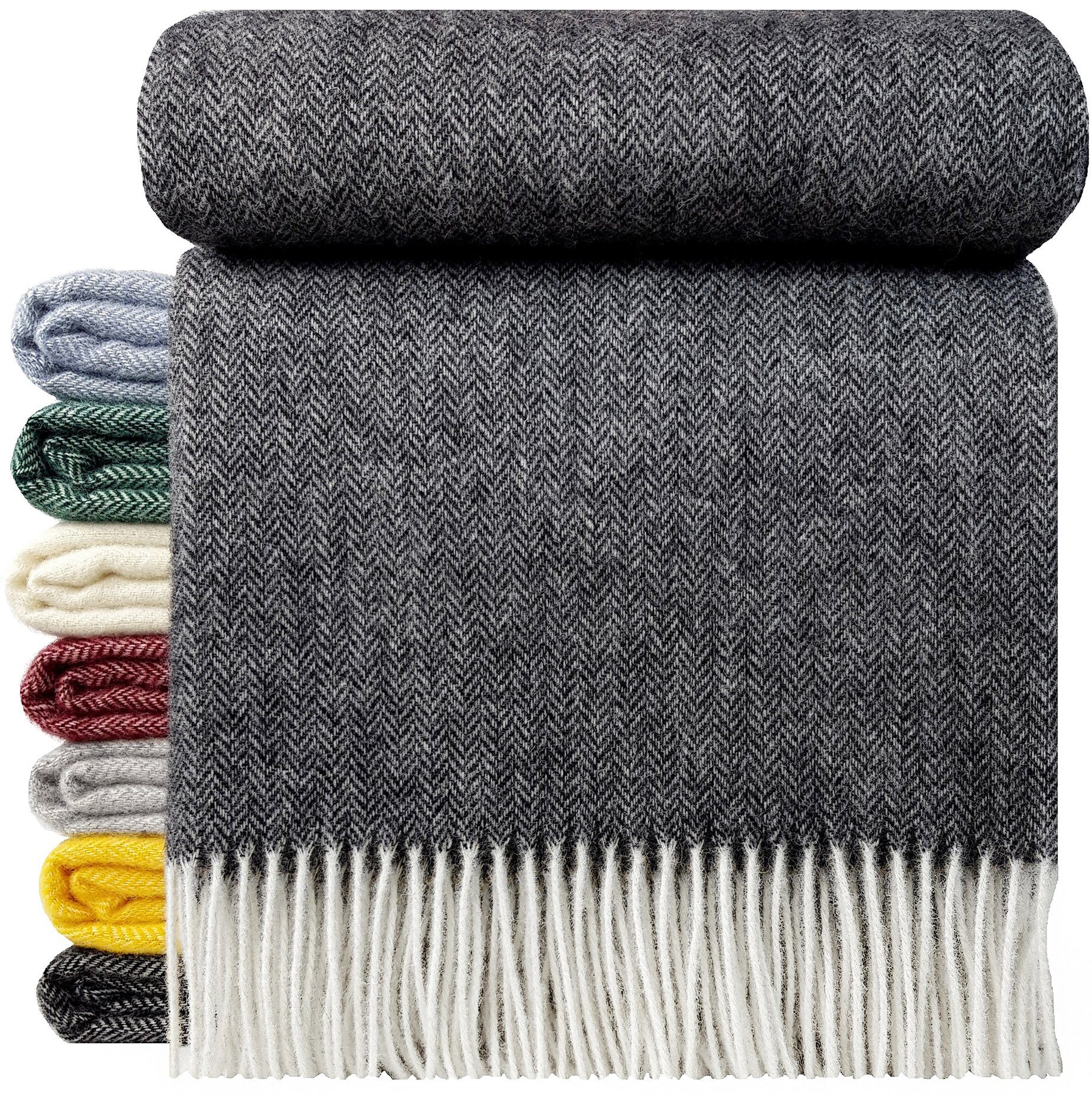 Wolldecke "TIROL A" 100 % Wolle, 140 x 200 cm in versch. Farben, STTS