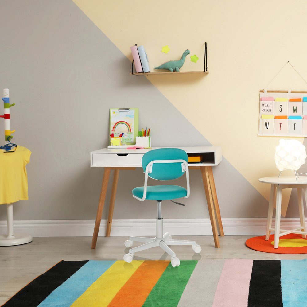 I Kinderdrehstuhl (1 hjh St), mitwachsend, OFFICE Stoff ohne ergonomisch Drehstuhl KIDDY BASE Armlehnen Türkis