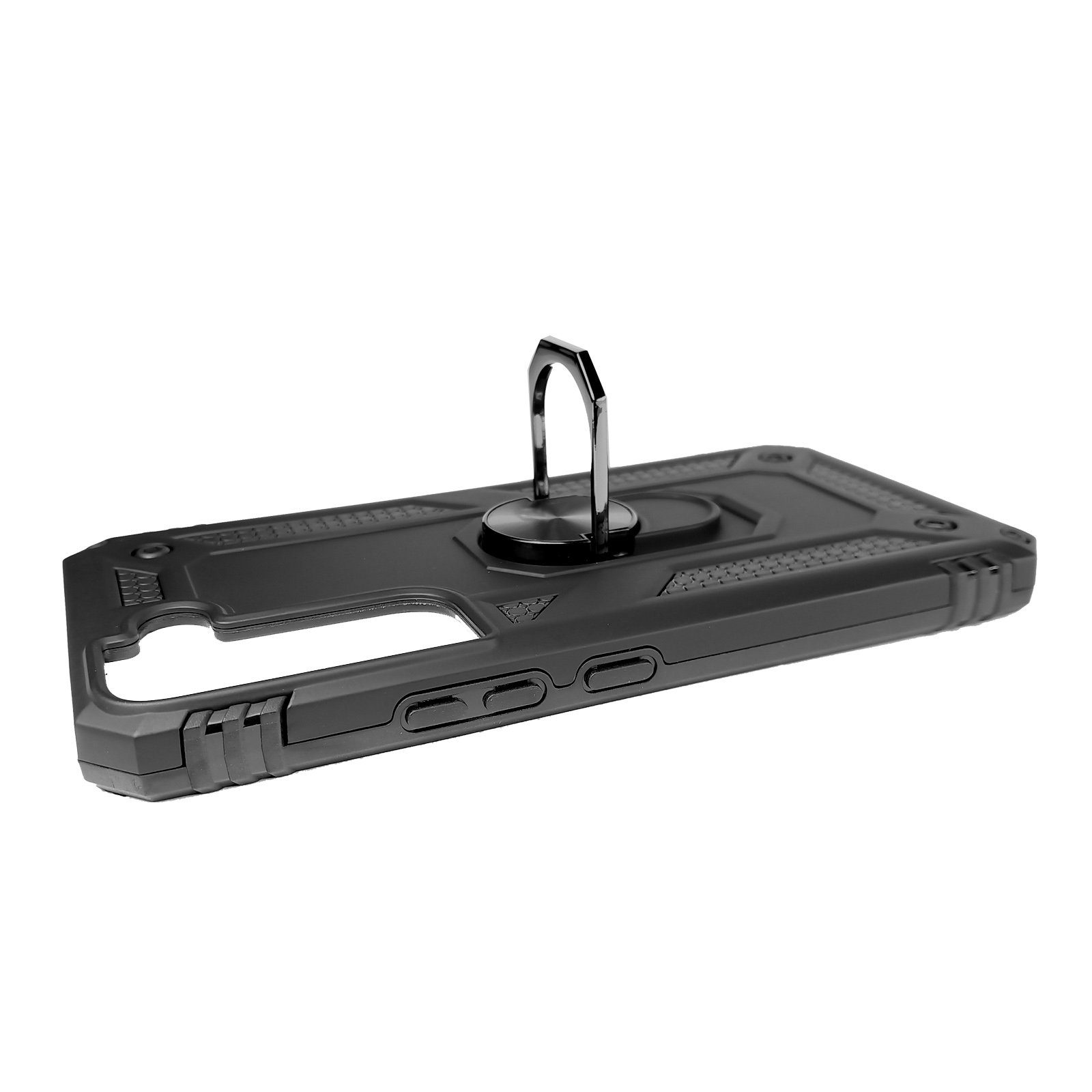 Traumhuelle Handyhülle RING HÜLLE Armor Handy Outdoor Case Standfunktion Finger-Halterung 5G, Cover für magnetische KFZ Halterung Shield Bumper 360° drehbarer Ring