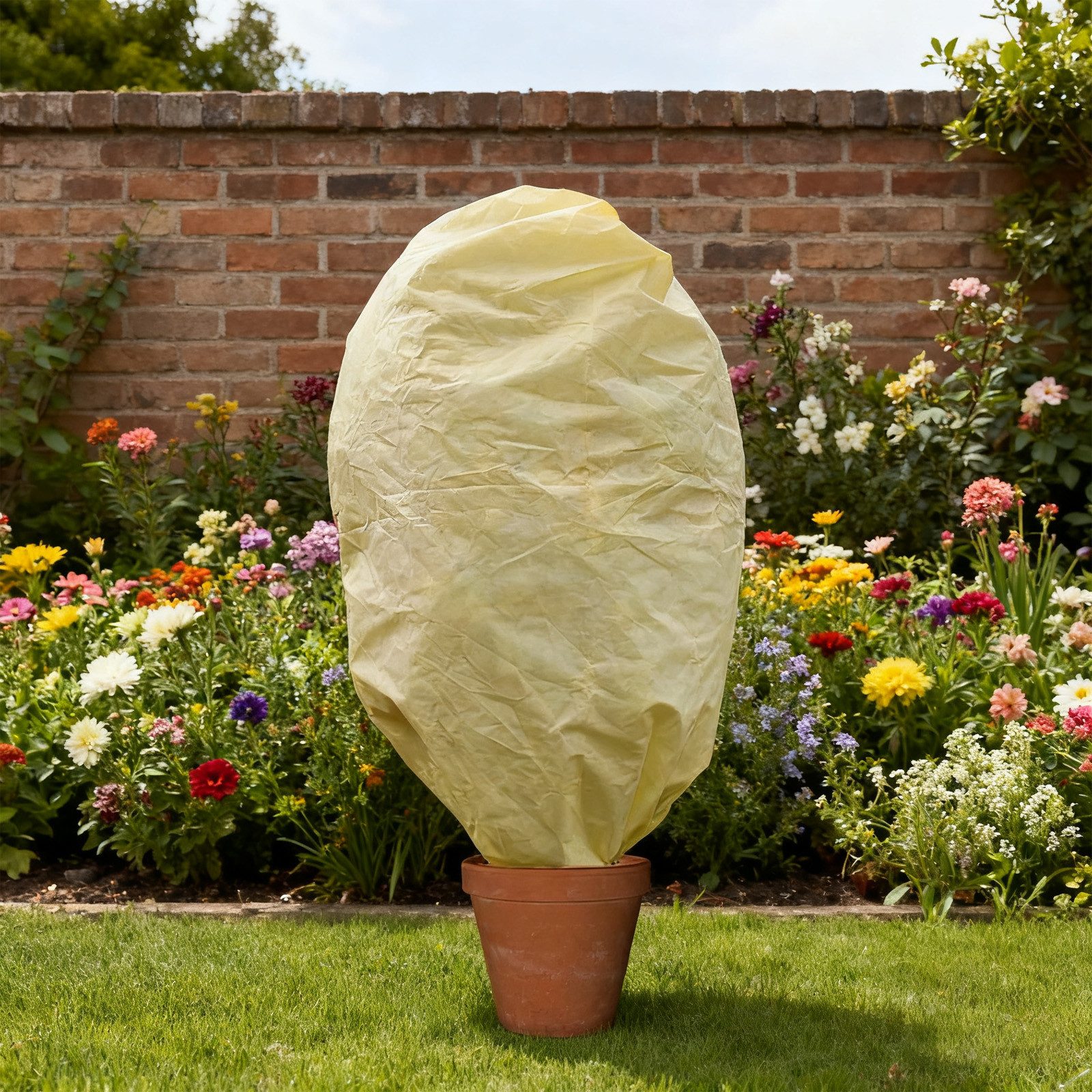 MODFU Winterschutzvlies Frostschutz-Pflanzenabdeckung Winterschutz Winterschutzhülle, (mit Reißverschluss und Kordelzug für Gemüse und Kübelpflanzen, 2-St., Verdicktes Vlies schützt vor Frost Eis Schnee und Hagel), Geeignet für Blumen Sträucher Obstbäume Gemüse und Palmen