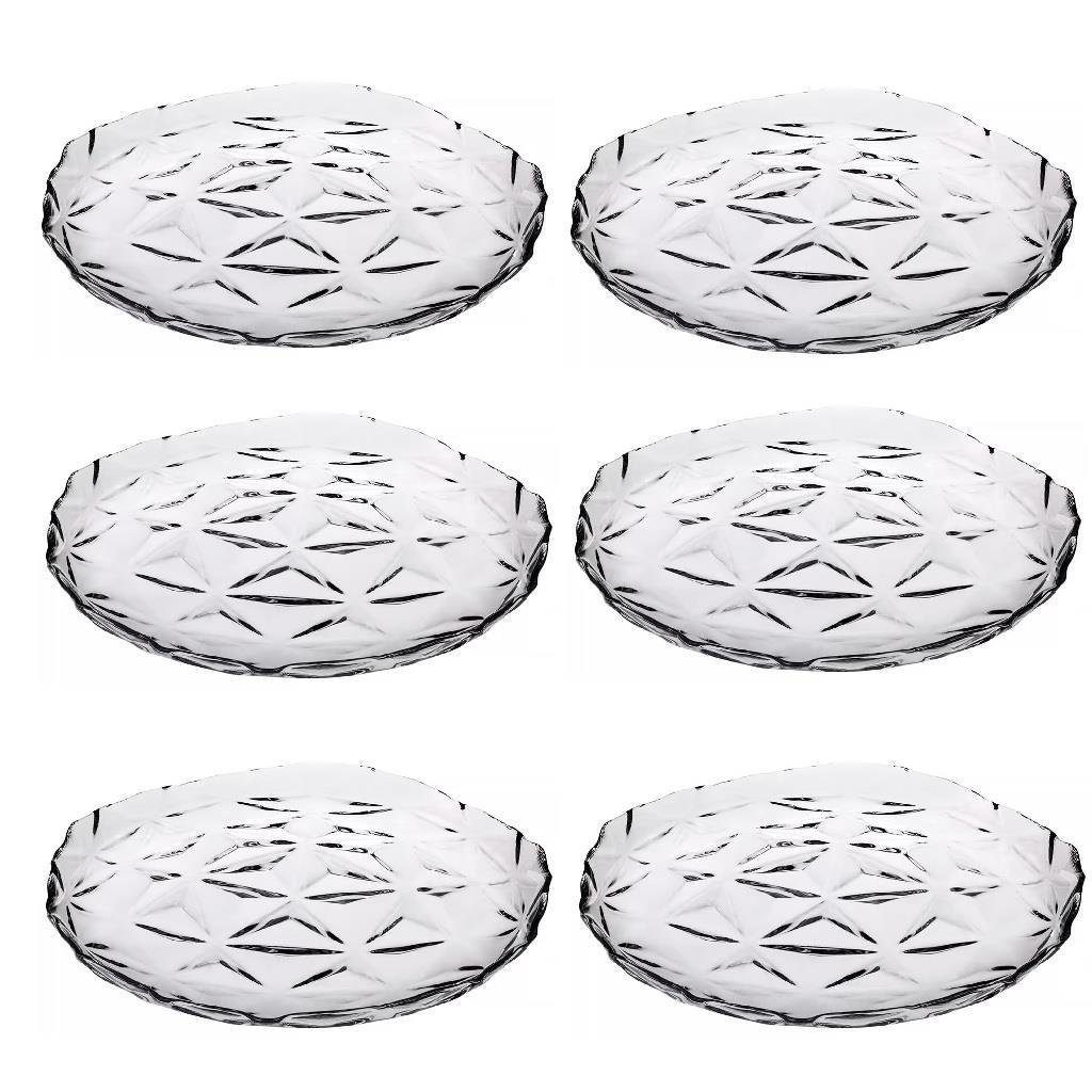 Pasabahce Gebäckteller Pasabahce Estrella Teller 20 cm 6er Set, Glas, (Packung)