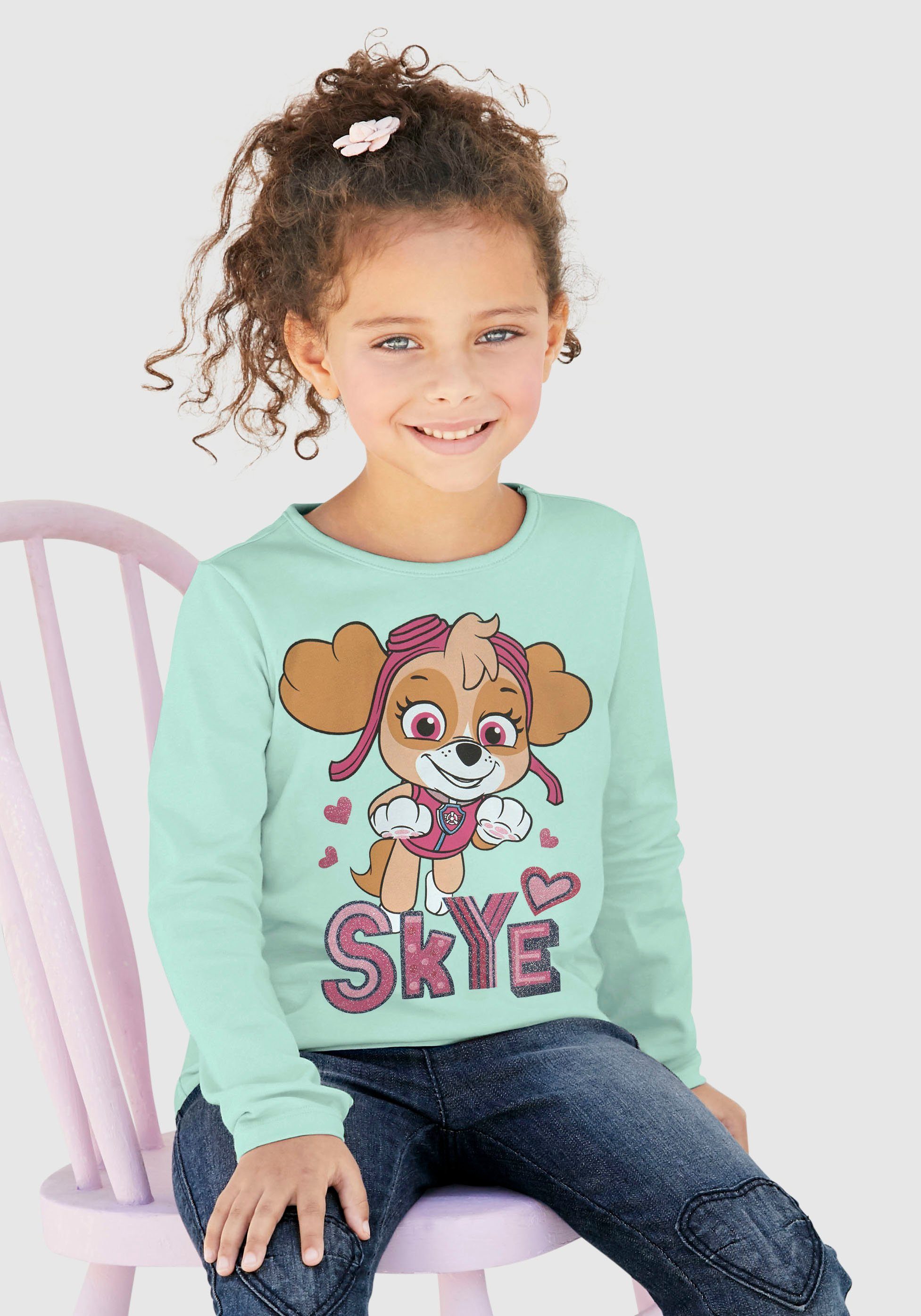 PAW PATROL Langarmshirt Druck mit Glitzerdetails | Paw Patrol