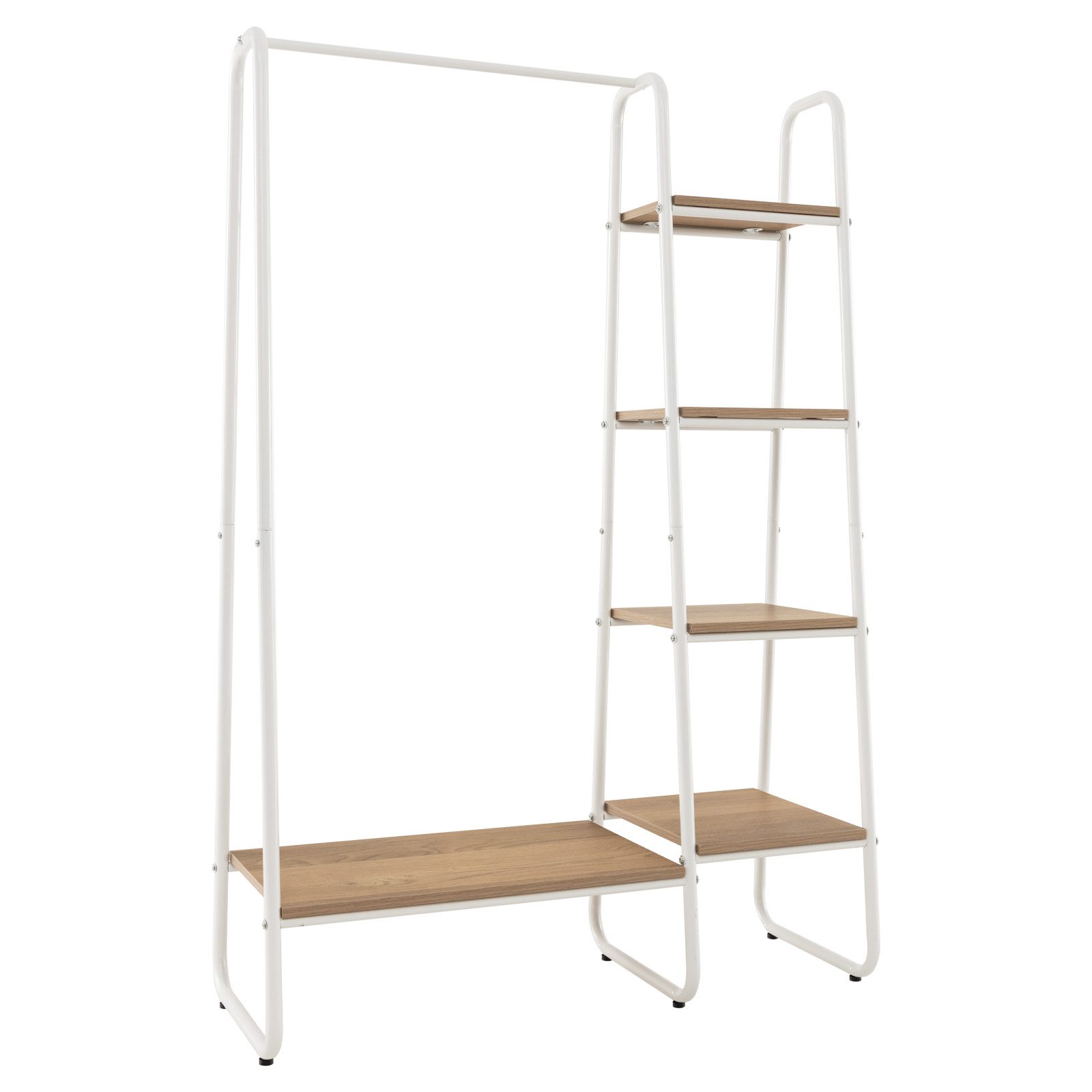 COSTWAY Kleiderständer, mit 5 Ablagen & Kleiderstange, Metall, 100x40x151cm günstig online kaufen