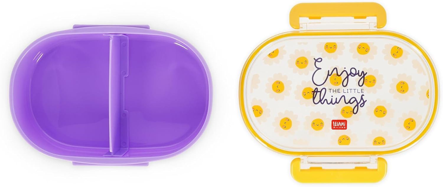 Legami Federmäppchen LEGAMI Snack & Go Lunchbox Daisy 500 ml mit Trenner