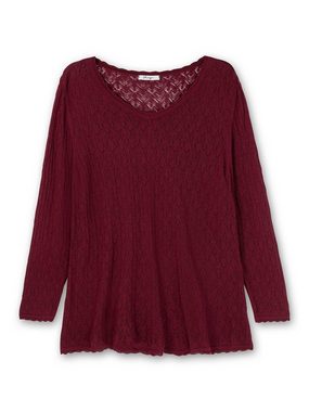 Sheego V-Ausschnitt-Pullover Große Größen aus Ajourstrick, in leichter A-Linie