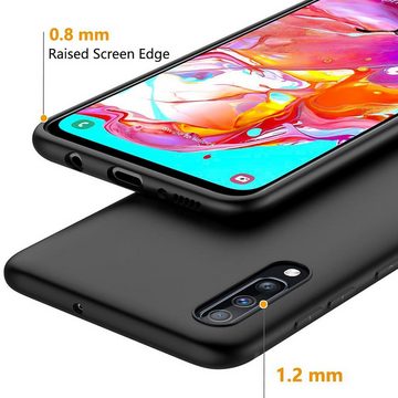 CoolGadget Handyhülle Black Series Handy Hülle für Samsung Galaxy A70 6,7 Zoll, Edle Silikon Schlicht Robust Schutzhülle für Samsung A70 Hülle