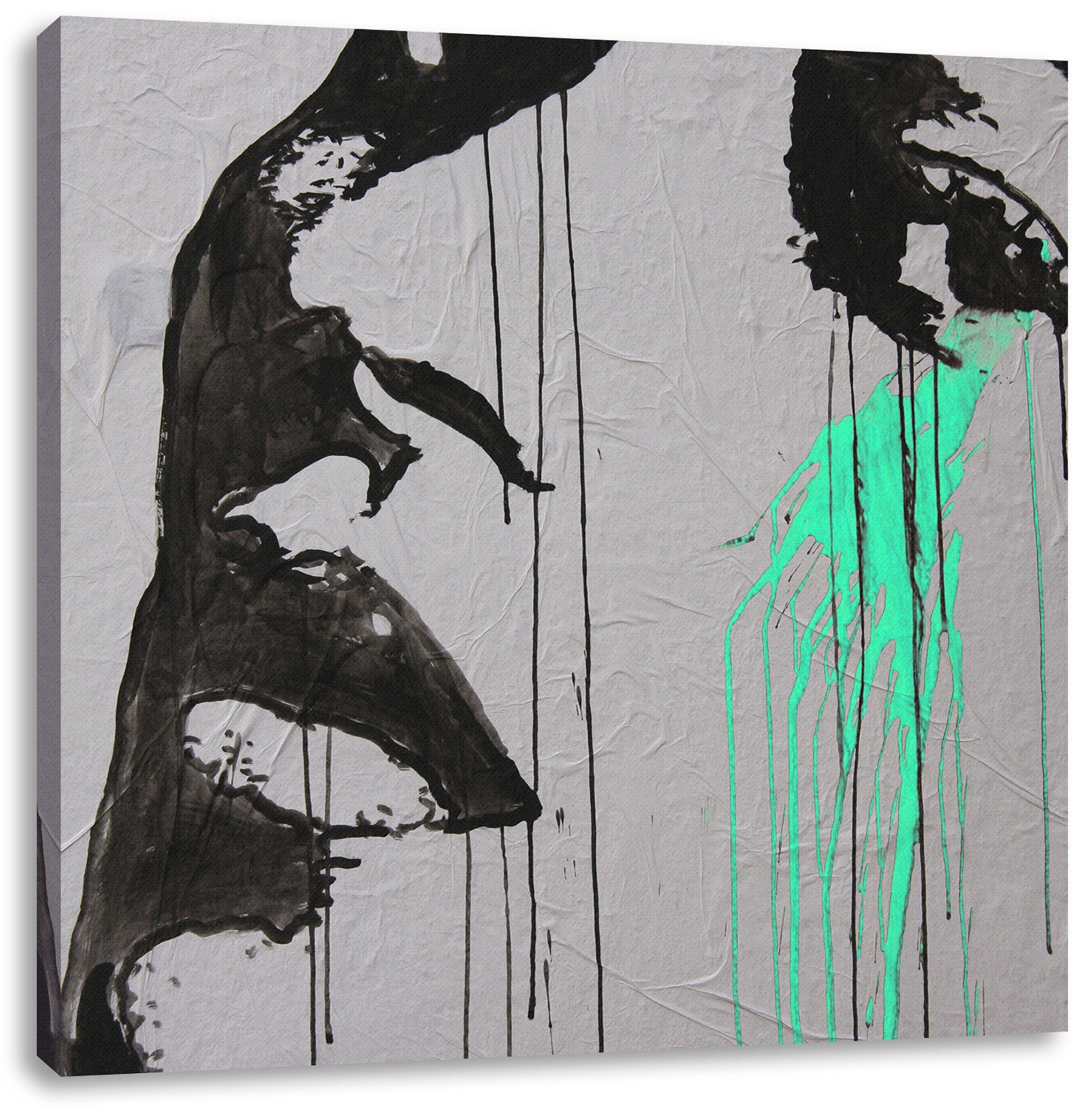 Pixxprint Leinwandbild Abstrakt gezeichnete Frau, Abstrakt gezeichnete Frau (1 St), Leinwandbild fertig bespannt, inkl. Zackenaufhänger | Leinwandbilder