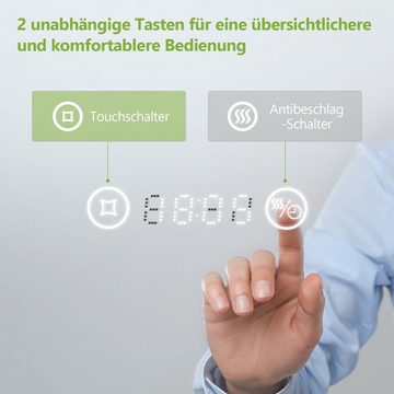 S'AFIELINA Badspiegel Runder LED Badezimmerspiegel Energiesparender Wandspiegel, TouchSchalter,Beschlagfrei,Neutralweiß 4300K,Helligkeit Einstellbar