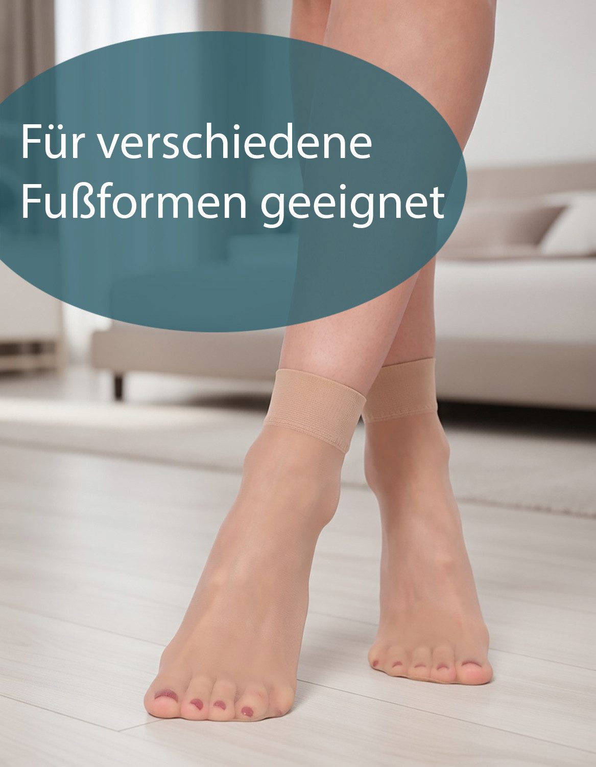BANANALU Socken Feinsocken Nylon Socken feinstrumpfsöckchen Großpackung (12-Paar) – Bild 4 von 5