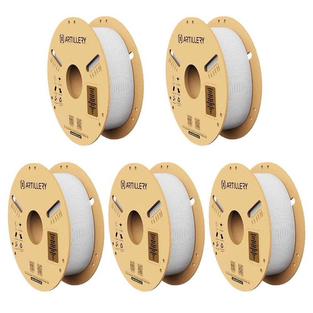 Artillery 3D-Drucker PLA Filament 1.75mm, 3D Druckmaterial – 5×1kg Spulen, Hohe Präzision ±0.02mm