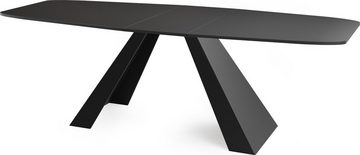 WFL GROUP Esstisch Monte, im Modern Still, Rechteckig Tisch mit schwarzen Metallbeine
