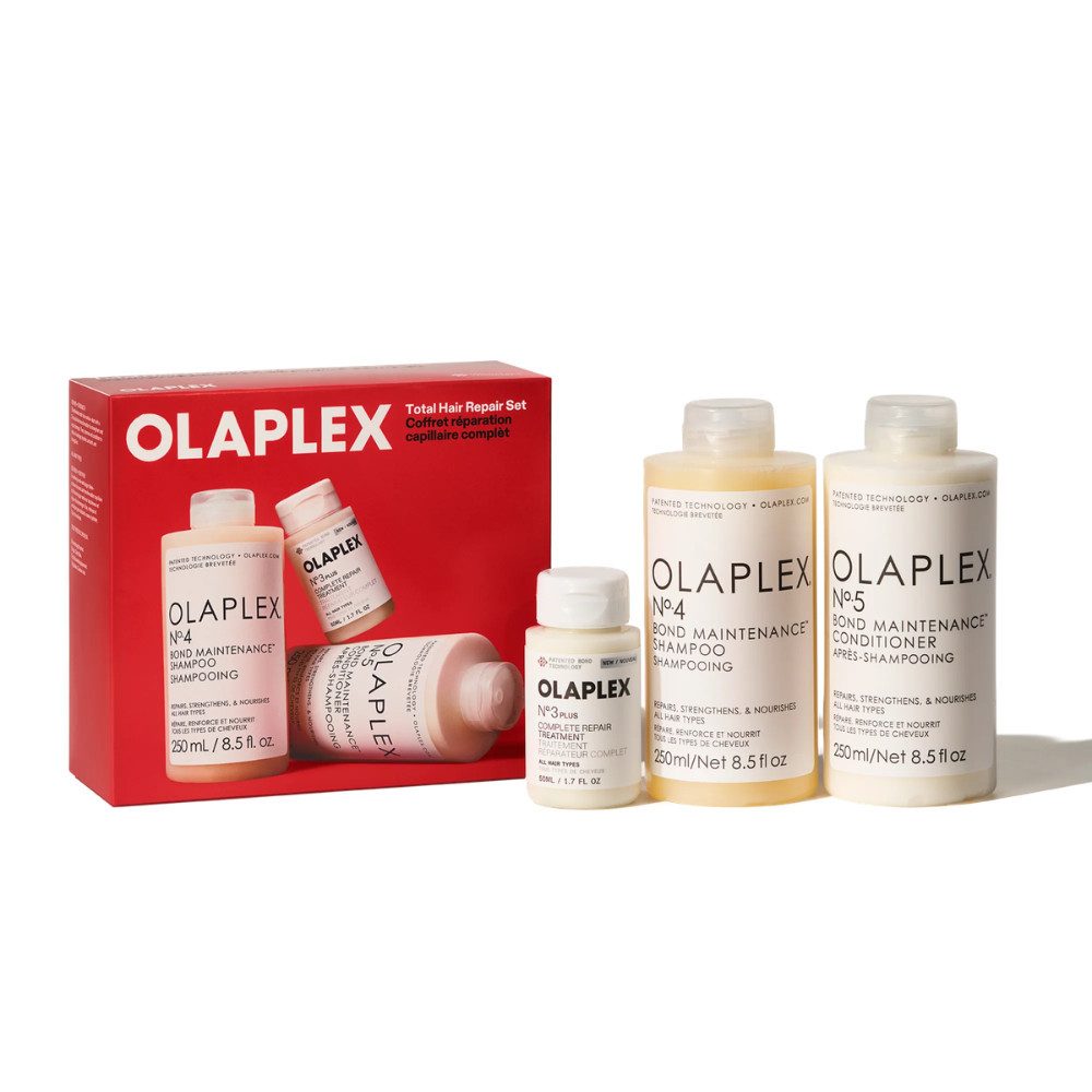 Olaplex Haarpflege-Set Total Hair Repair Gift Set, 3-tlg., Haarpflegetrio für geschädigtes Haar