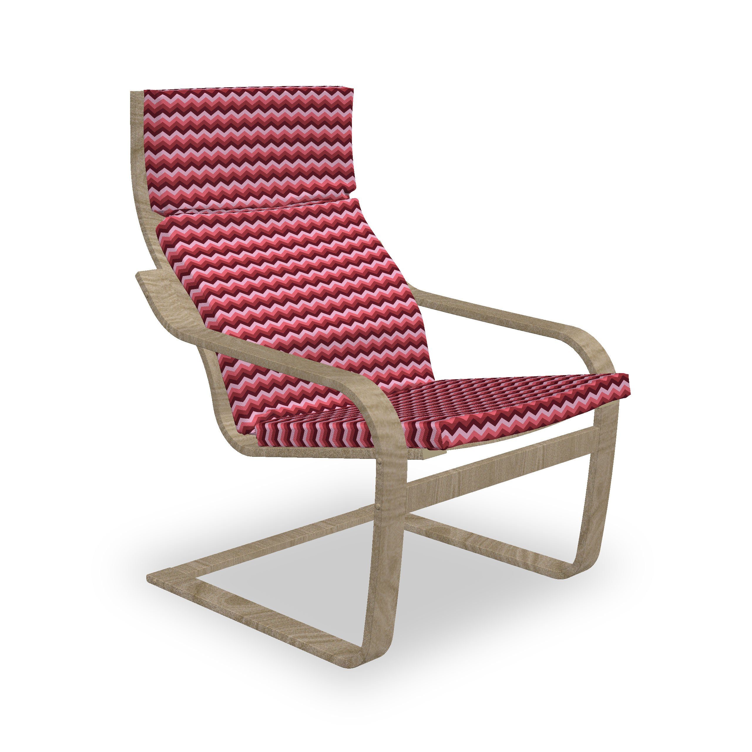 Abakuhaus Stuhlkissen Sitzkissen mit Stuhlkissen mit Hakenschlaufe und Reißverschluss, Rosa Modernes weibliches Zigzag