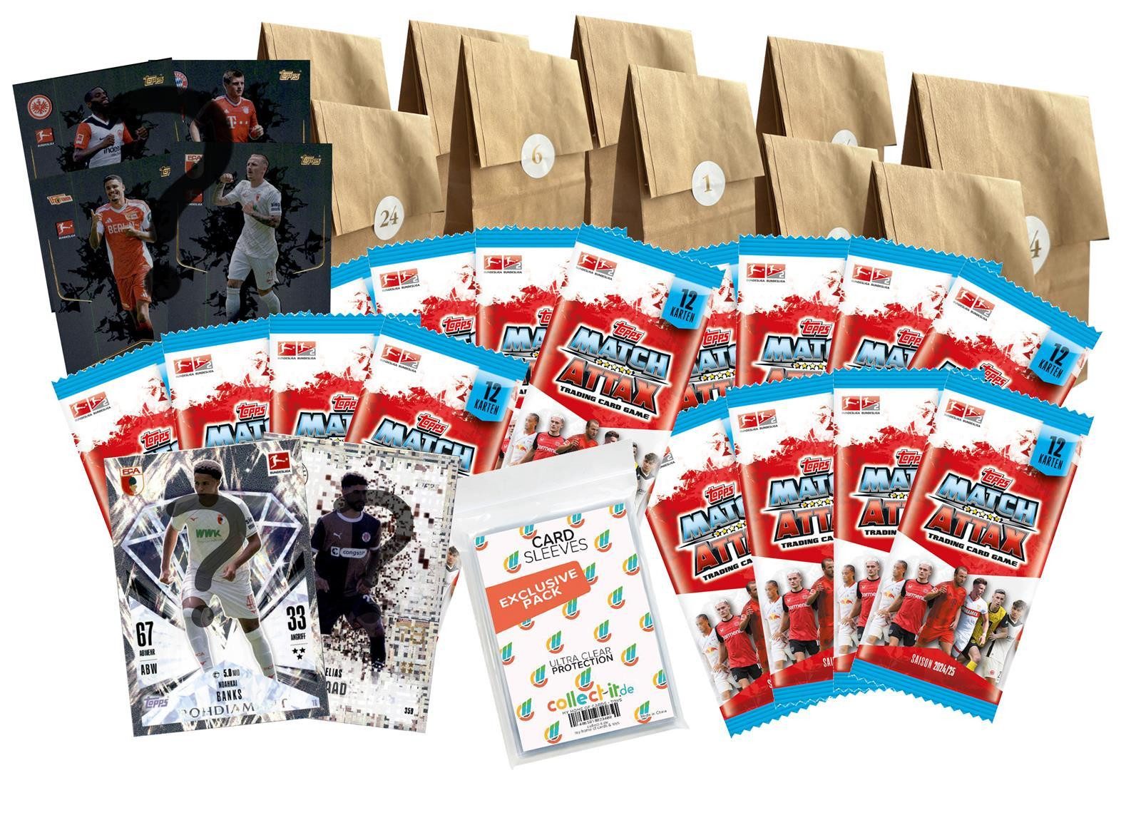 Topps Sammelkarte Match Attax Bundesliga 24/25 Adventskalender 2024 24 Überraschungen