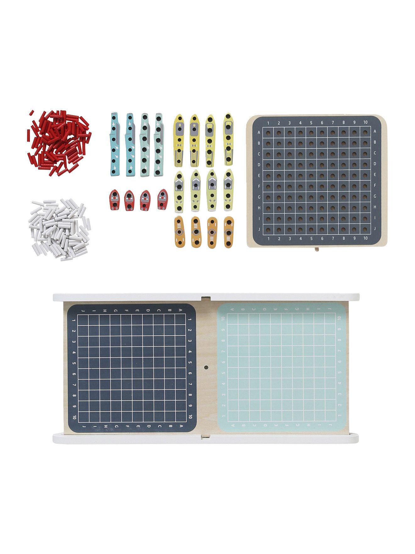 vertbaudet Lernspielzeug Kinderspiel Schiffe versenken, Holz FSC®