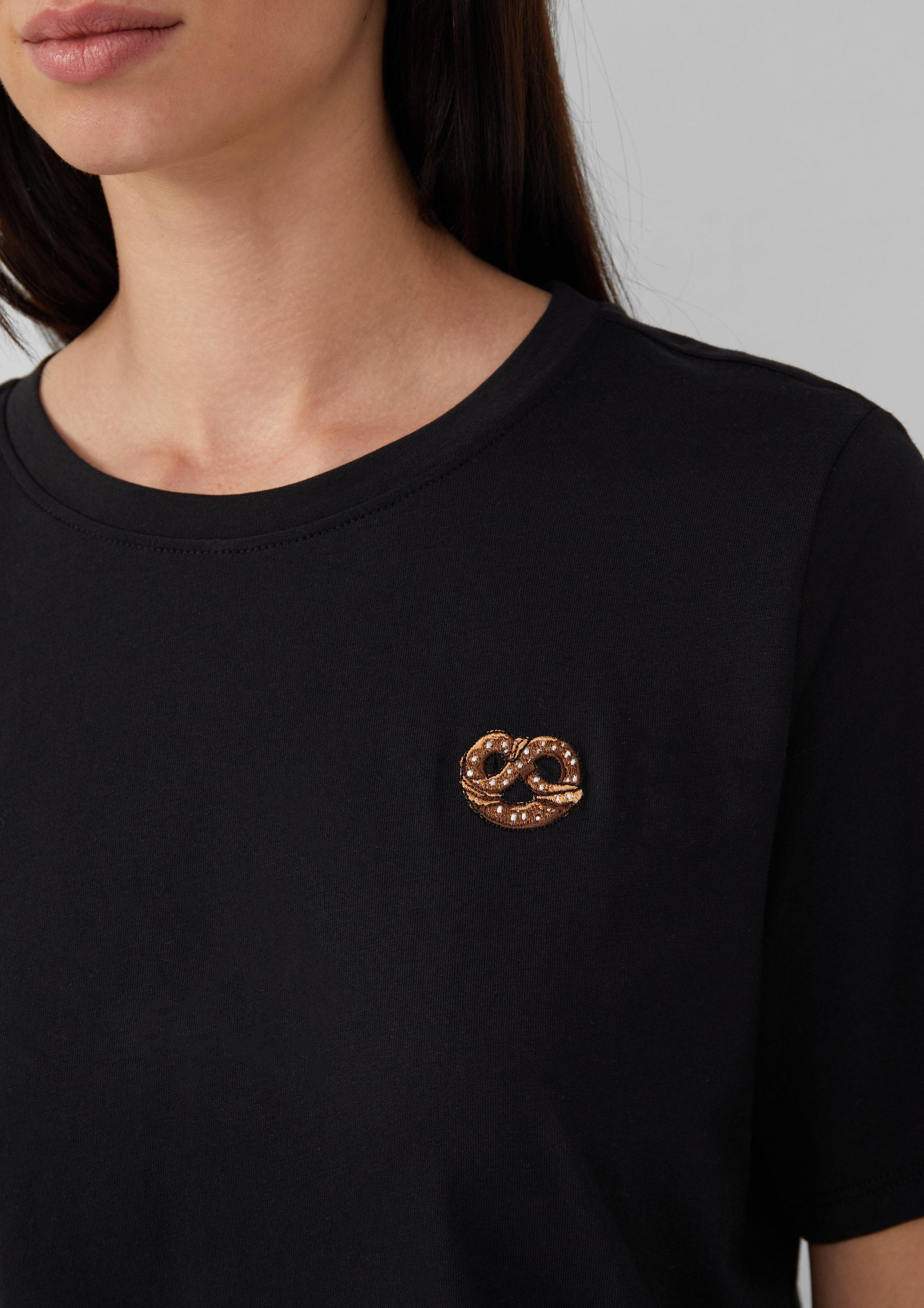 s.Oliver Kurzarmshirt Baumwollshirt mit Stickerei, Volksfest günstig online kaufen