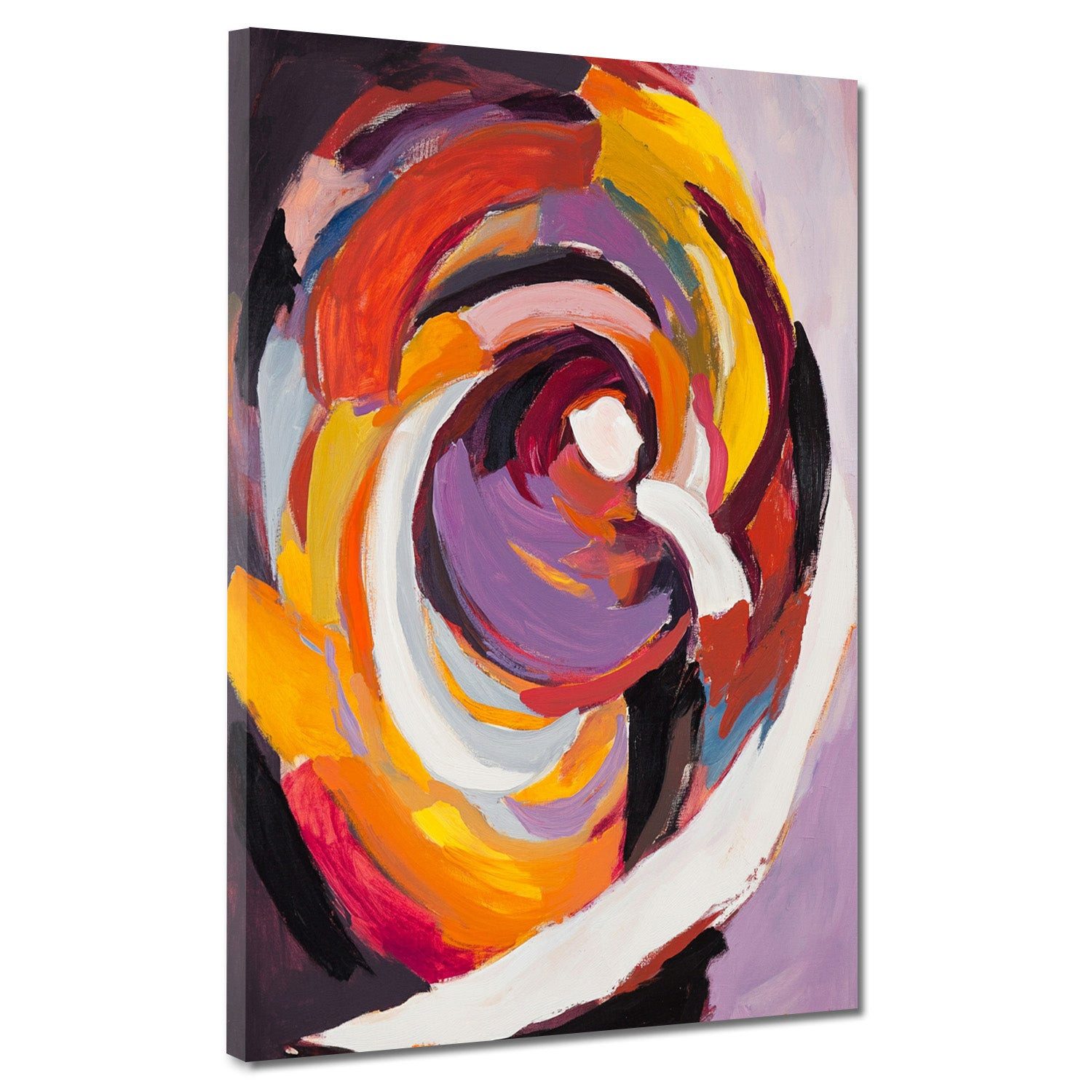 Artedinoi Leinwandbild Abstrakt Farbwirbel Lila Gelb Leinwandbild Wandbild Kunstdruck XL Wand, Farbwirbel in Lila-Gelb