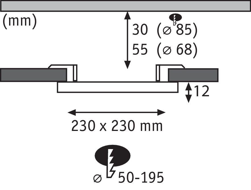 3-Stufen-dimmbar Areo, Helligkeitsstufen, Warmweiß, LED integriert, LED Paulmann fest LED-Modul, Einbauleuchte mehrere