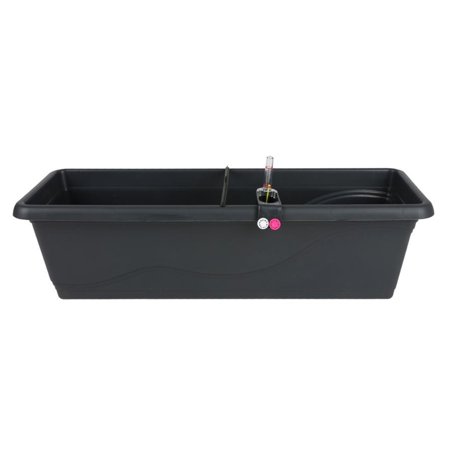 Plastkon Pflanzkübel Blumenkasten anthrazit 59cm mit Bewässerung