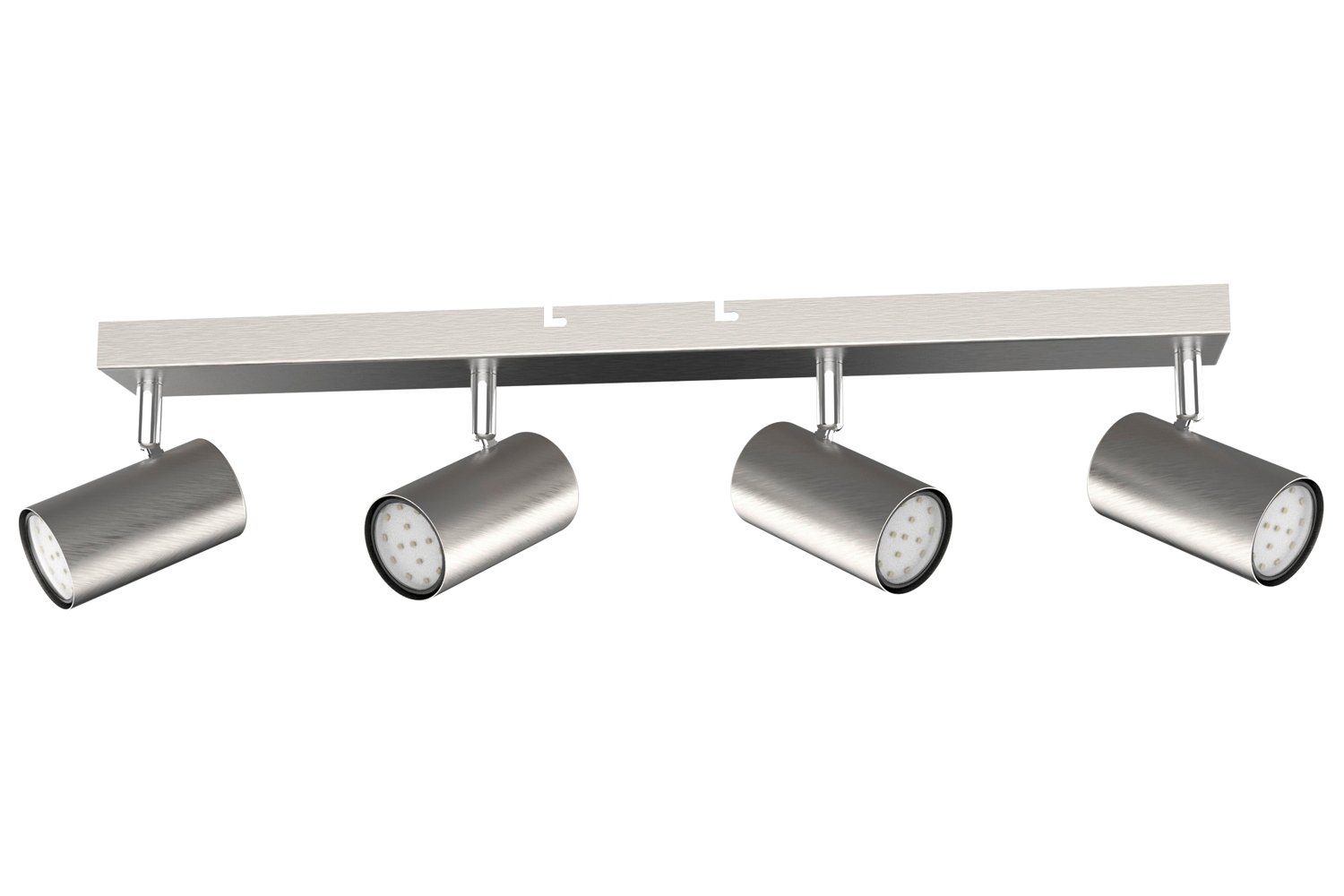 GLOBO LIGHTING Deckenstrahler ROBBY, 4-flammig, Breite 60 cm, Nickelfarben matt, ohne Leuchtmittel, Metall