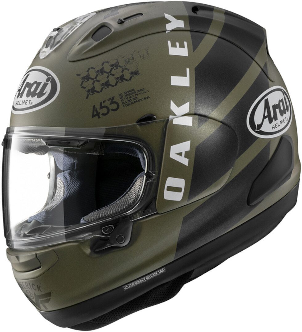 Arai Motorradhelm RX-7V Evo Maverick Oakley Helm, Bluetooth, Pinlock, Herausnehmbares Innenfutter, Waschbar
