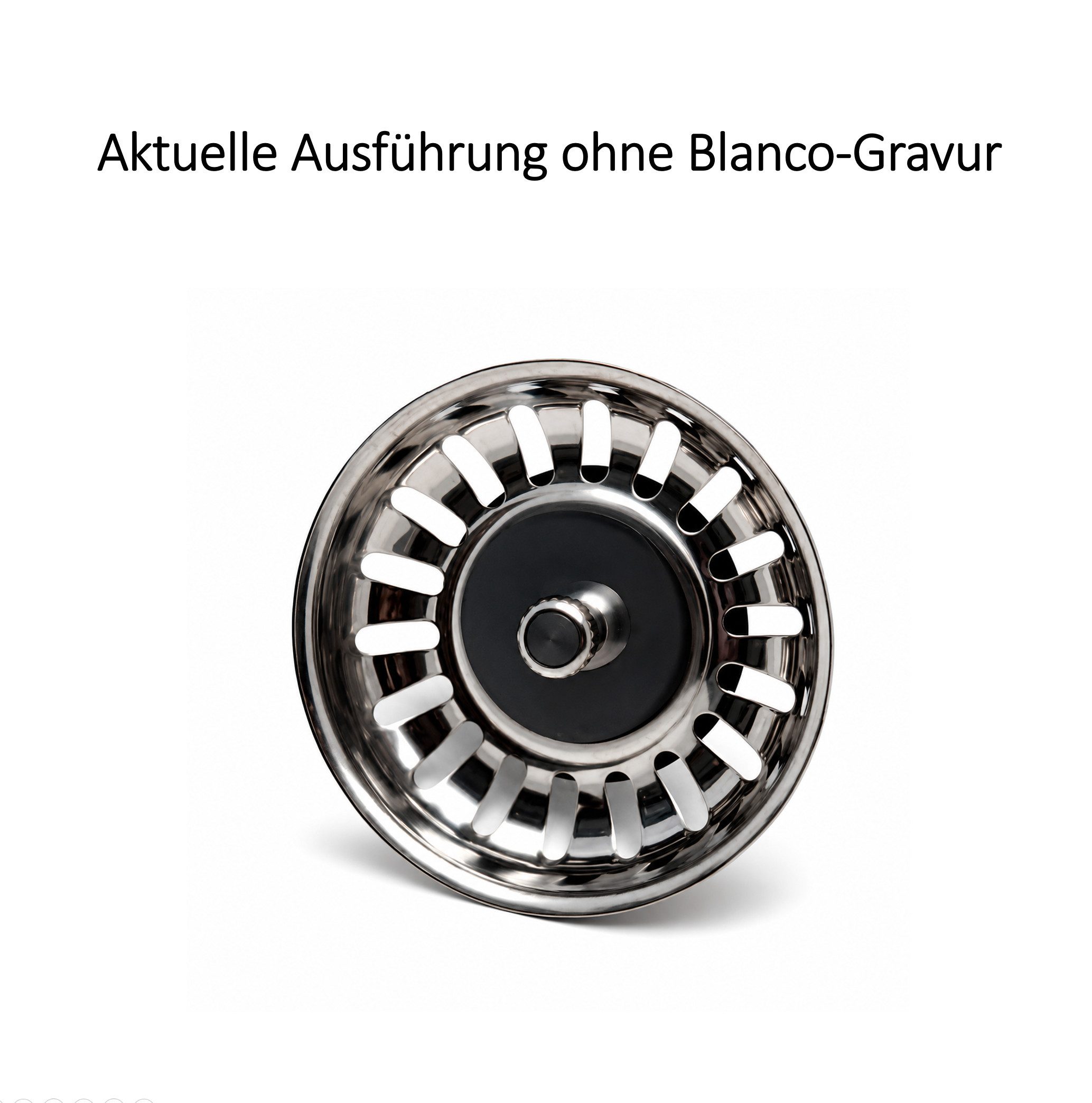 Blanco Siebventil Siebkörbchen Ø81mm Hubstange Ø50 mm für Küchenspülen mit Excenter 3,5"