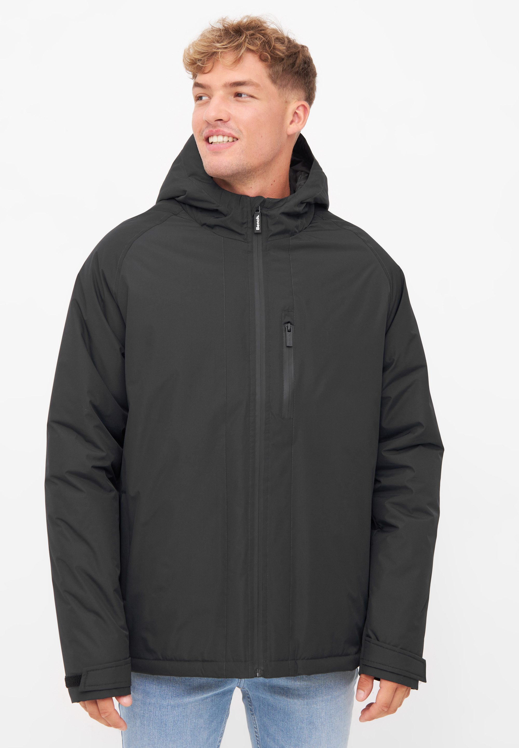 Double Collar Bench Daunenjacke Herren Cheap Bench Black Jacket