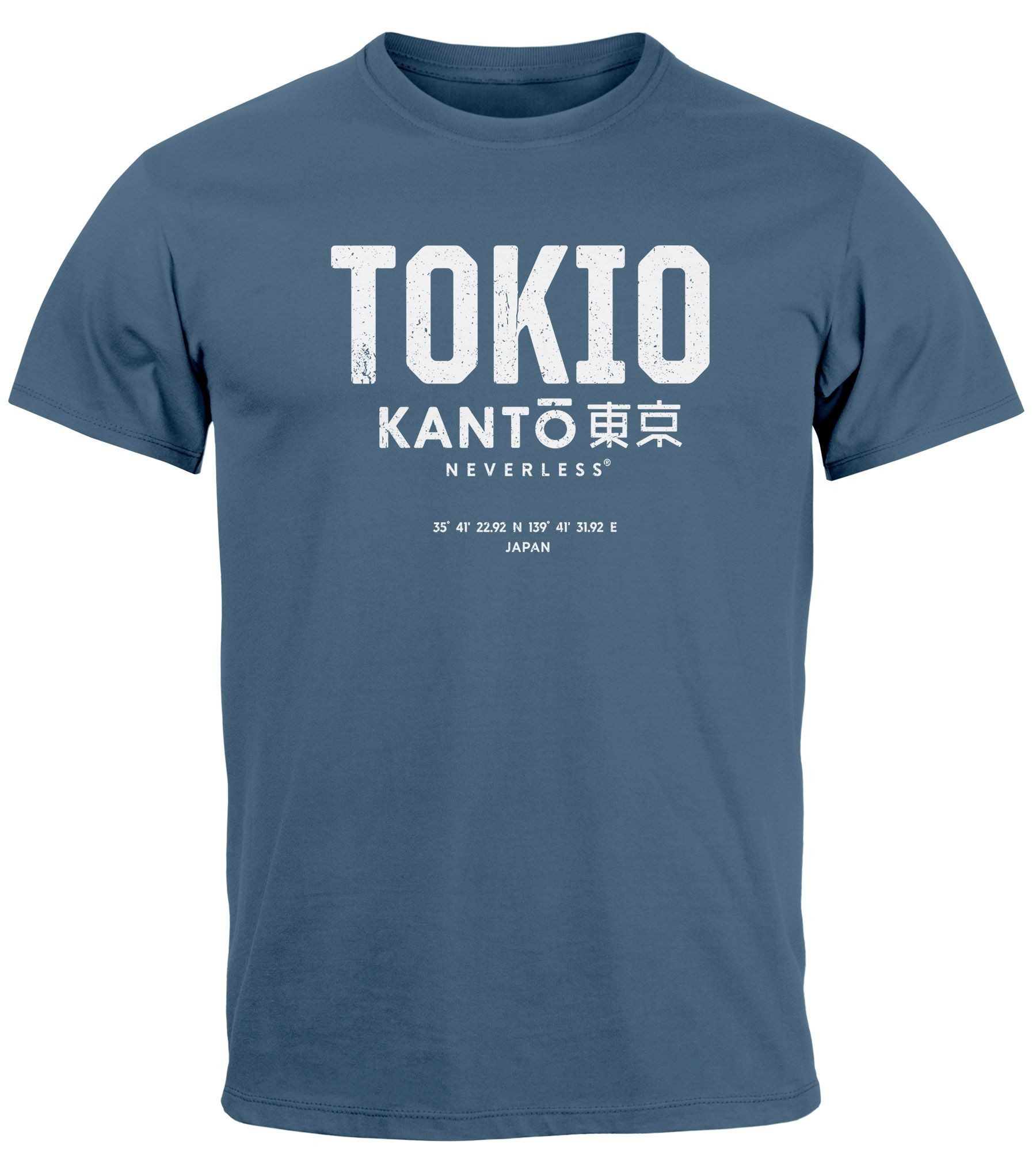 Print-Shirt Herren T-Shirt Frontprint Tokyo Japan Japanische Schriftzeichen