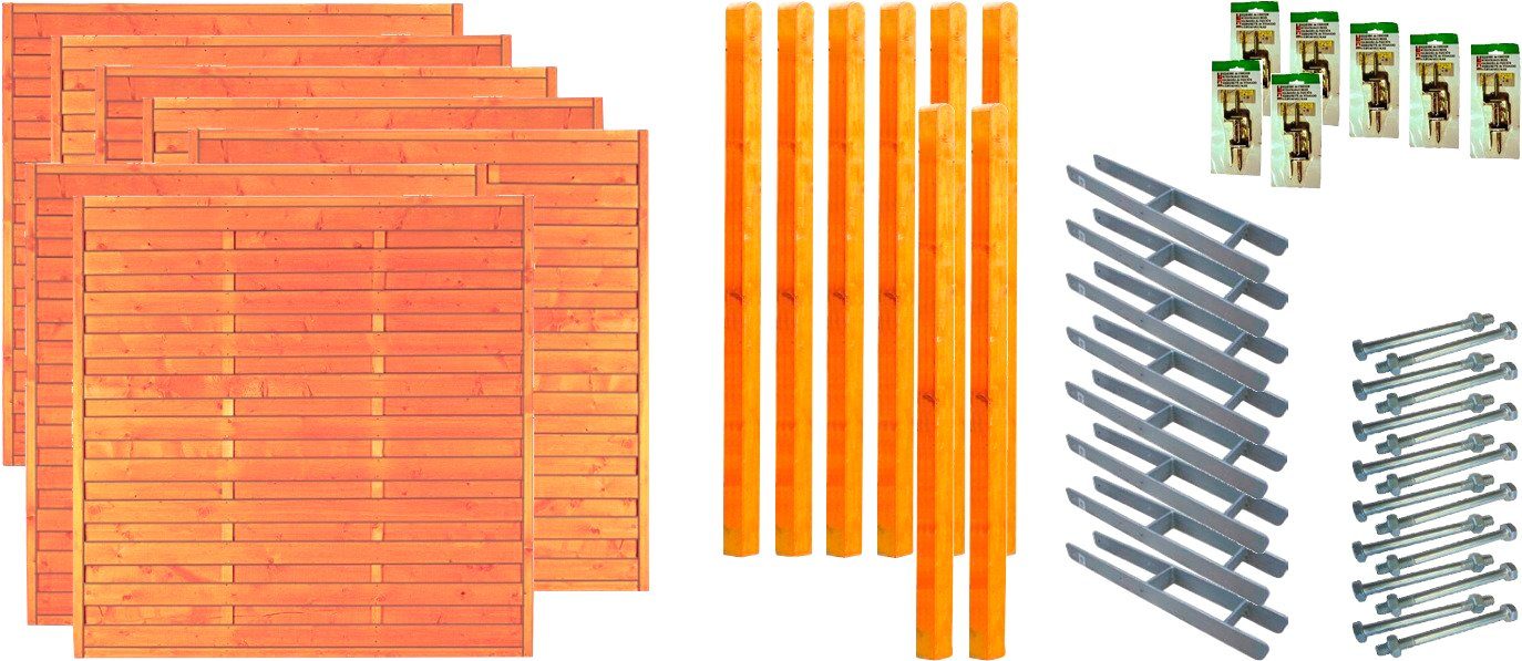 Tetzner & Jentzsch Dichtzaun San Diego 5, (Set), 7 Elemente, LxH: 1332x180 cm