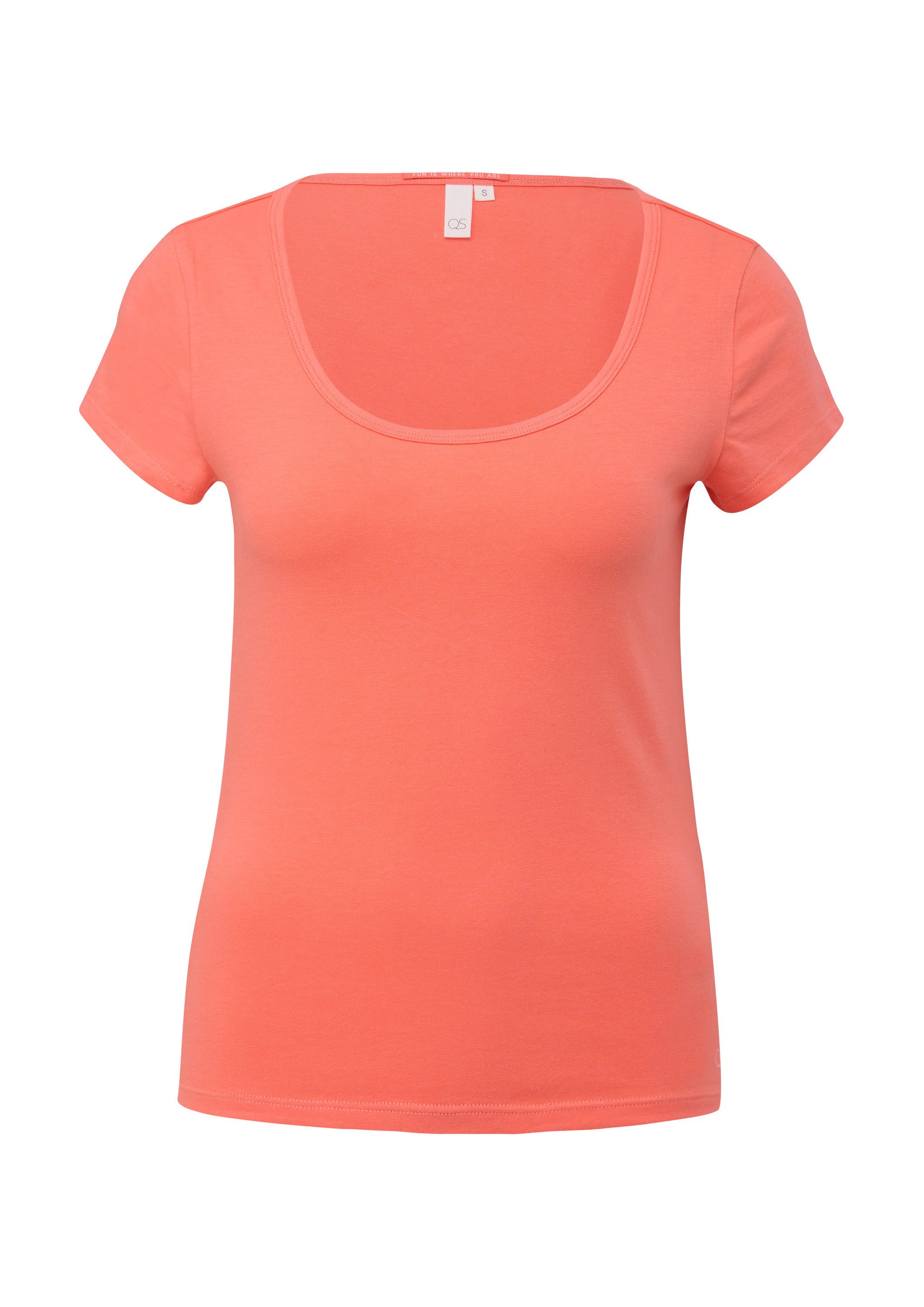 QS Kurzarmshirt T-Shirt T-Shirt mit U-Ausschnitt günstig online kaufen