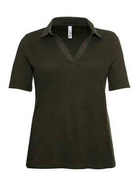 Sheego T-Shirt Große Größen mit Polokragen, leicht tailliert