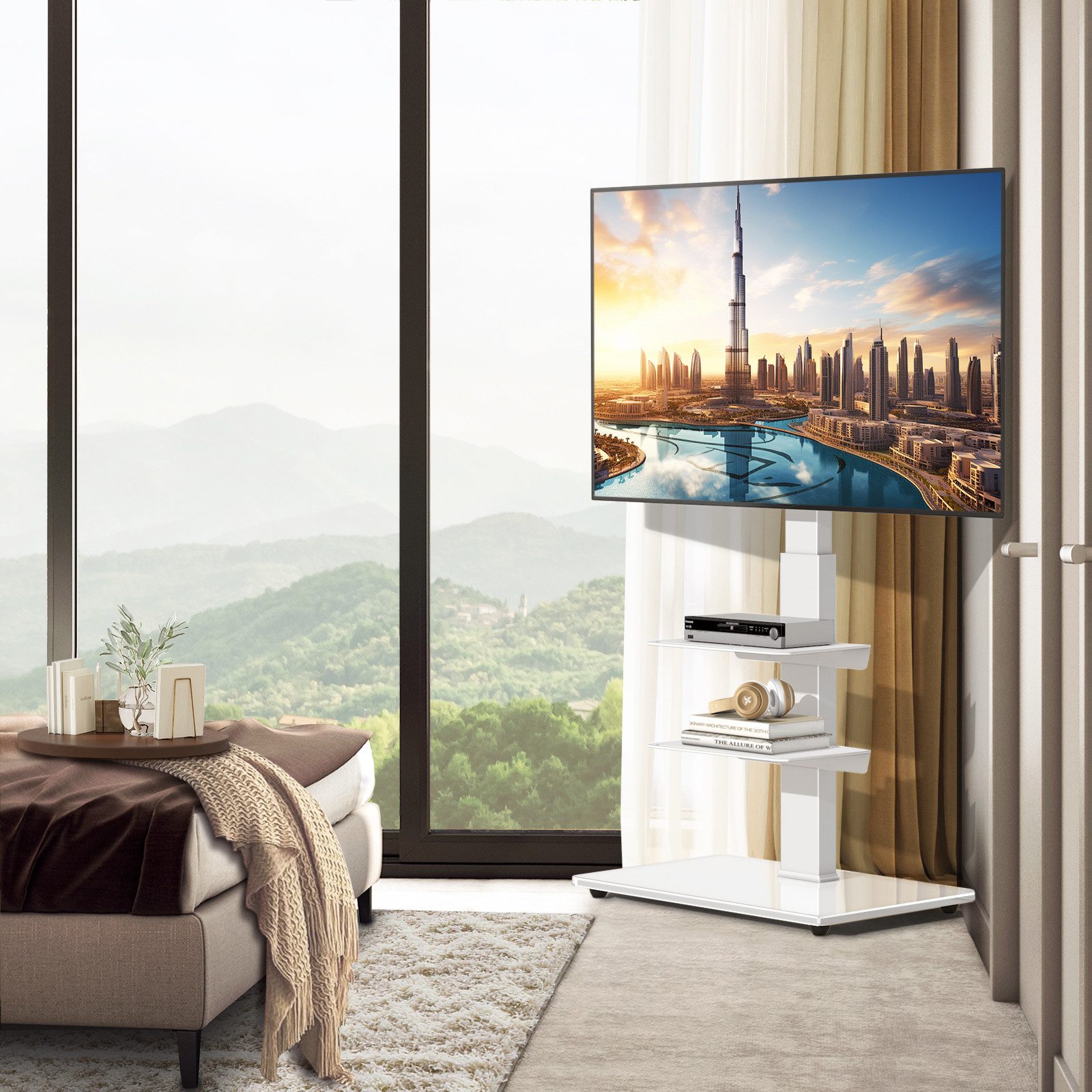 Rfiver TV-Ständer TV Bodenständer TV Standfuß mit 3 Ablagen für 32-70 Zoll Fernseher, (bis 70 Zoll, 1-tlg., Max VESA 400x400 mm bis 50 kg)