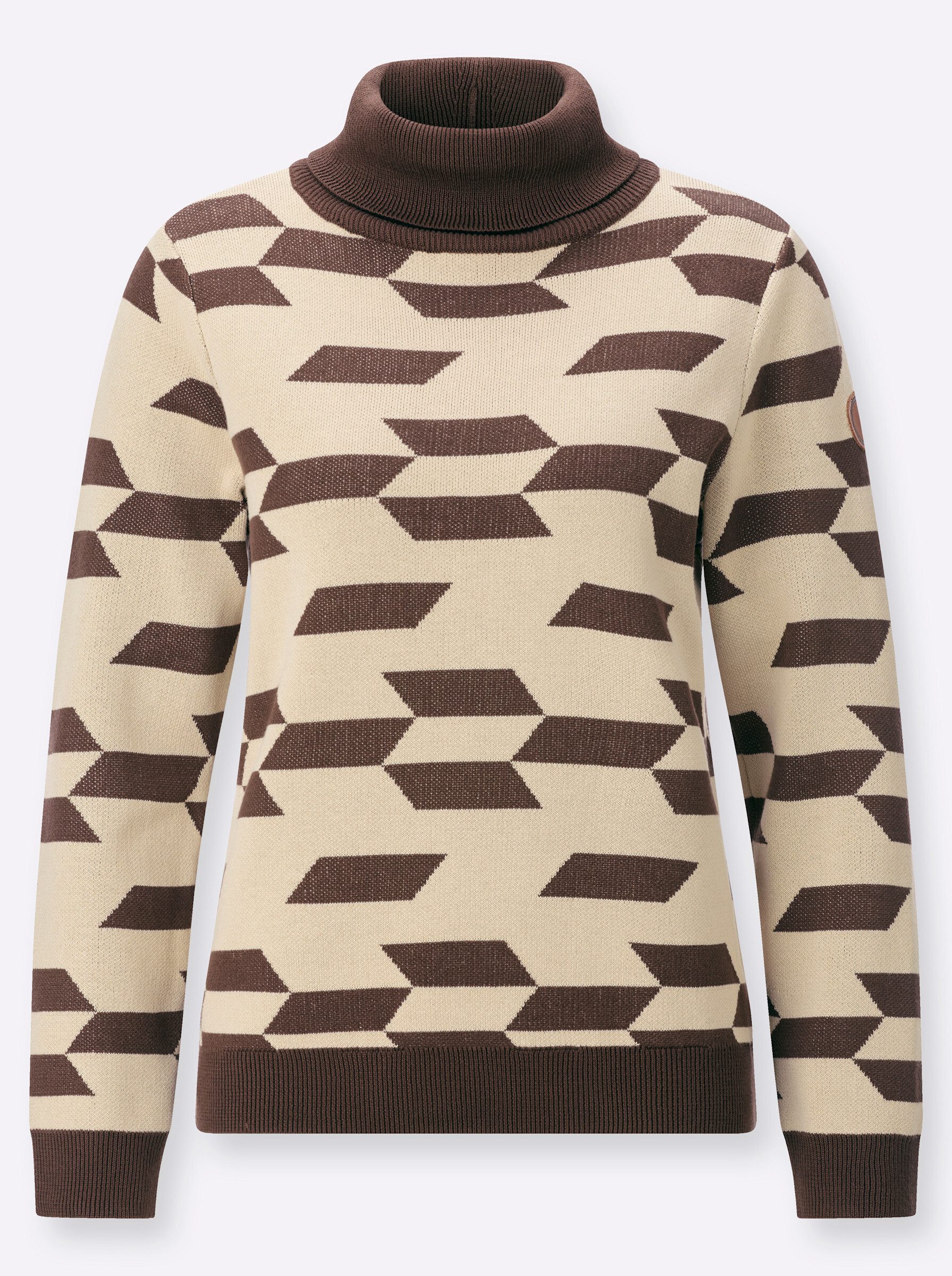 Witt Strickpullover Rollkragen-Pullover Langarm Jacquard