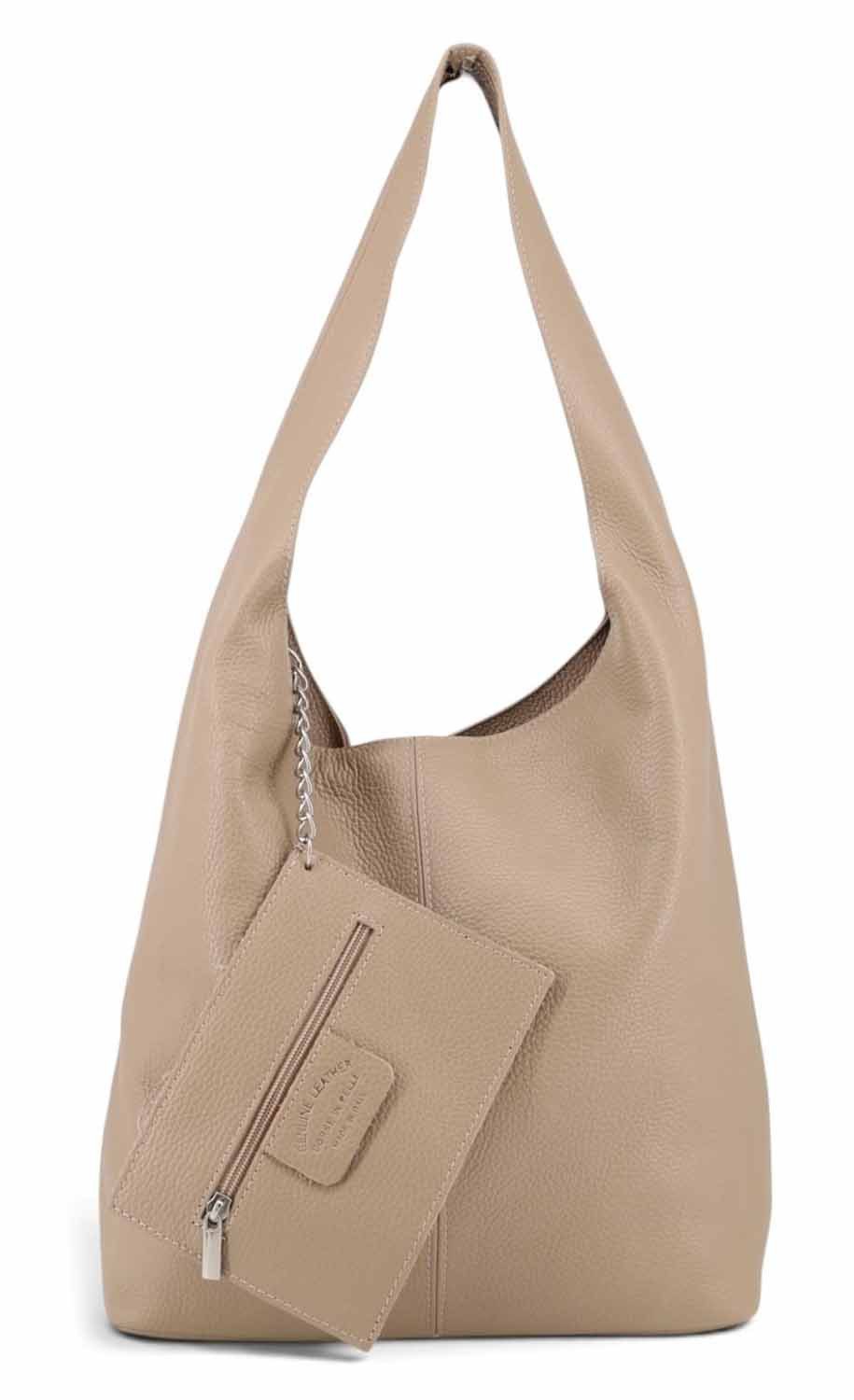 ITALYSHOP24 Shopper Made in Italy XL Damen echtes Leder Tasche Schultertasche Hobo Bag, Umhängetasche Workbag Businesstasche Ledertasche Beuteltasche Freizeit