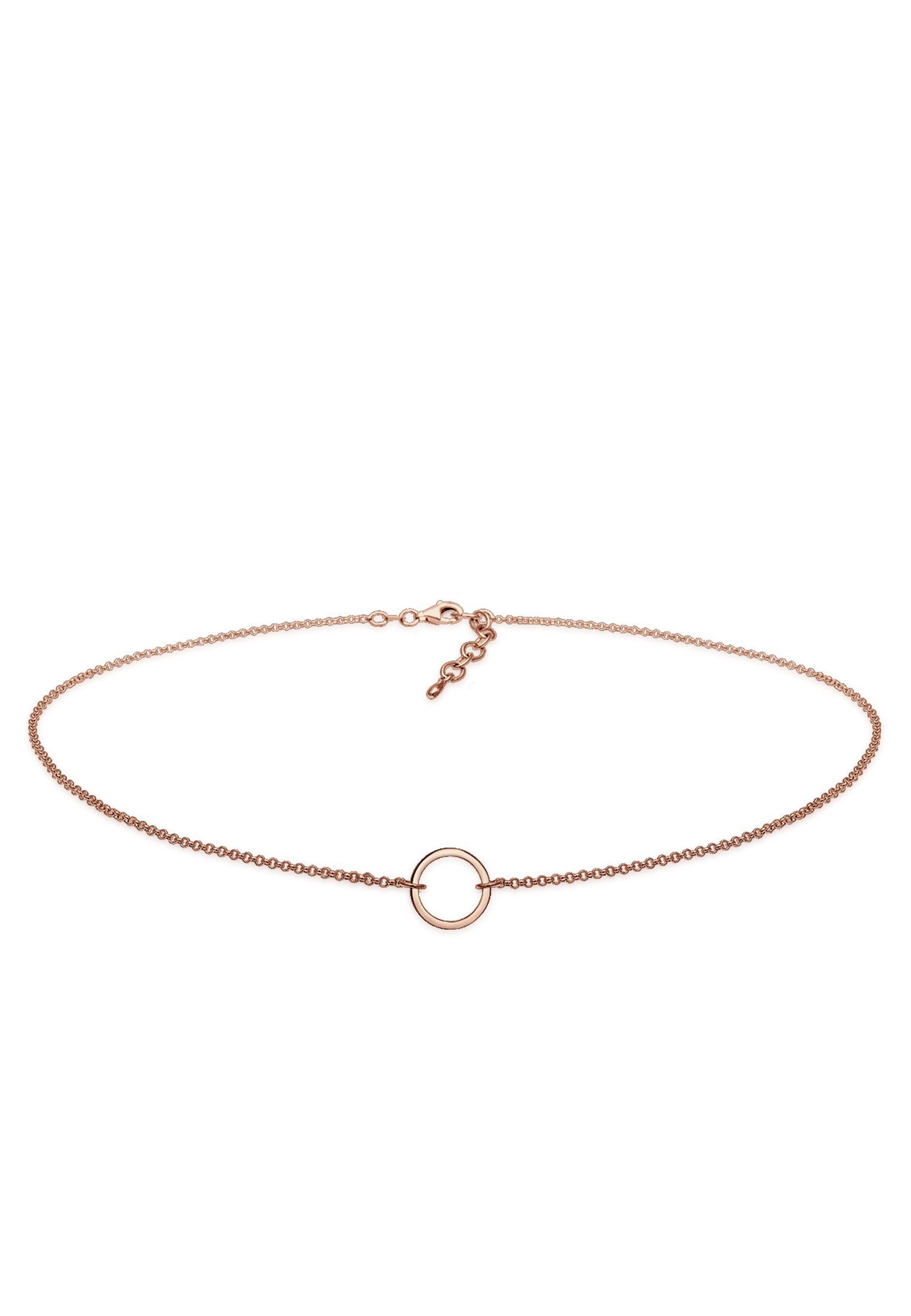 Rosegold Choker Kreis Rund Elli Silber Anhänger 925 Collier