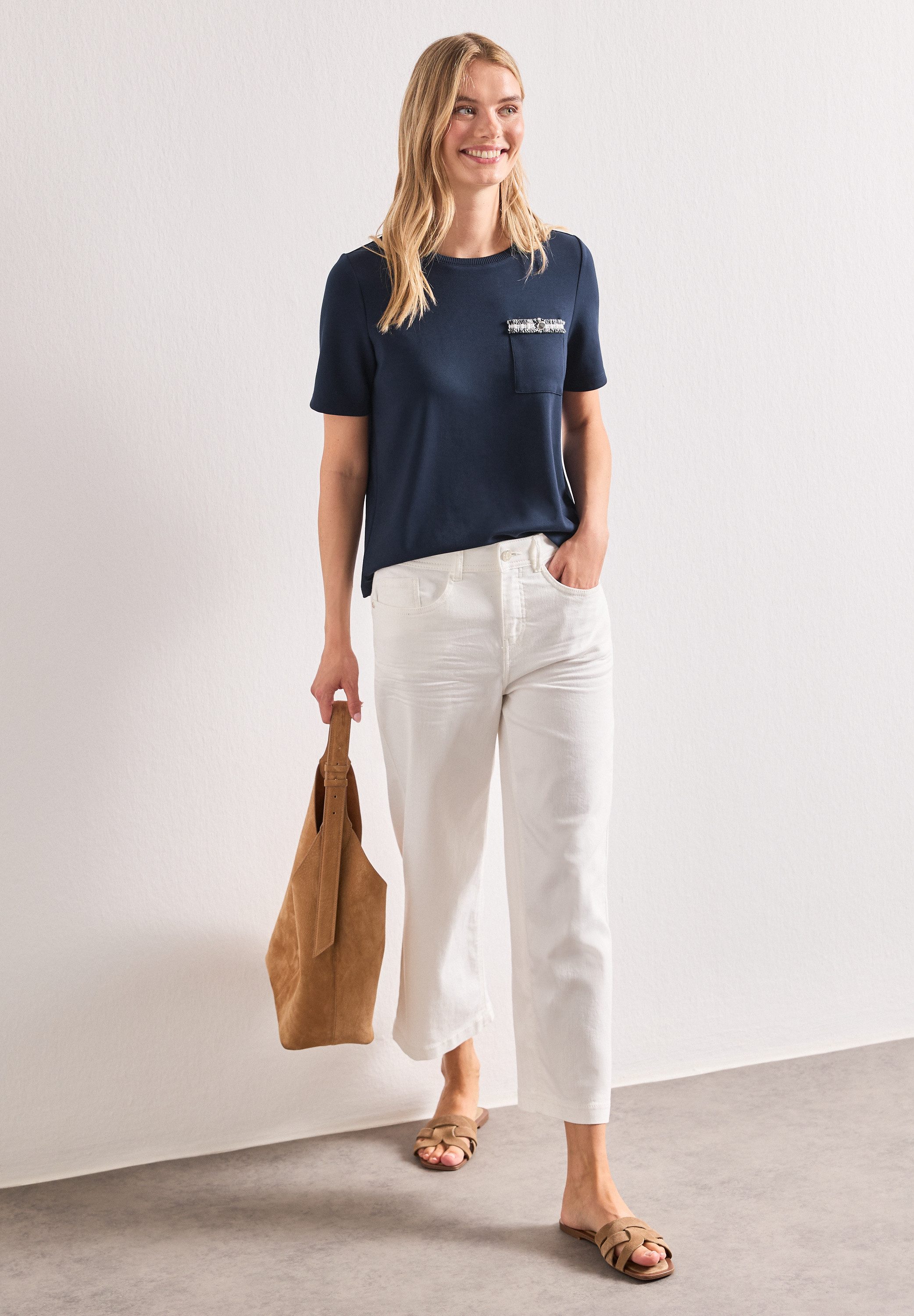 STREET ONE Kurzarmshirt Sommershirt mit dekorativer Brusttasche – Bild 4 von 5