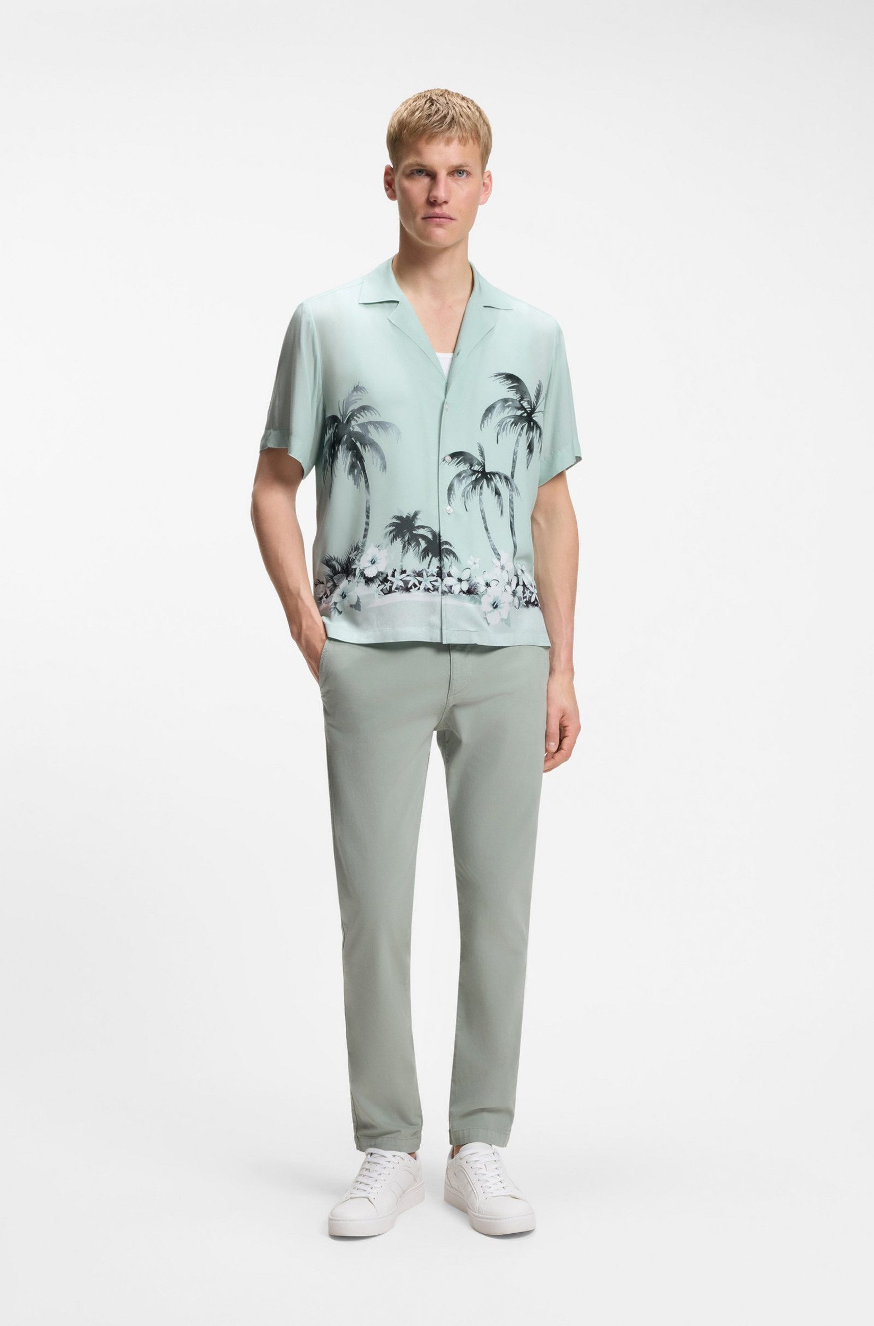 BOSS ORANGE Kurzarmhemd Rayer mit Print (1-tlg)