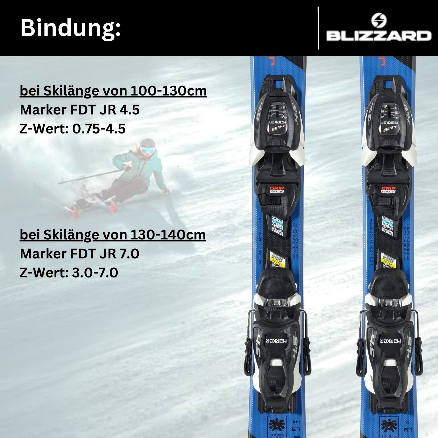 BLIZZARD Ski FDT JR4.5 7.0 Ski, Blizzard JR Firebird 2024 Bindung / Kinderski +