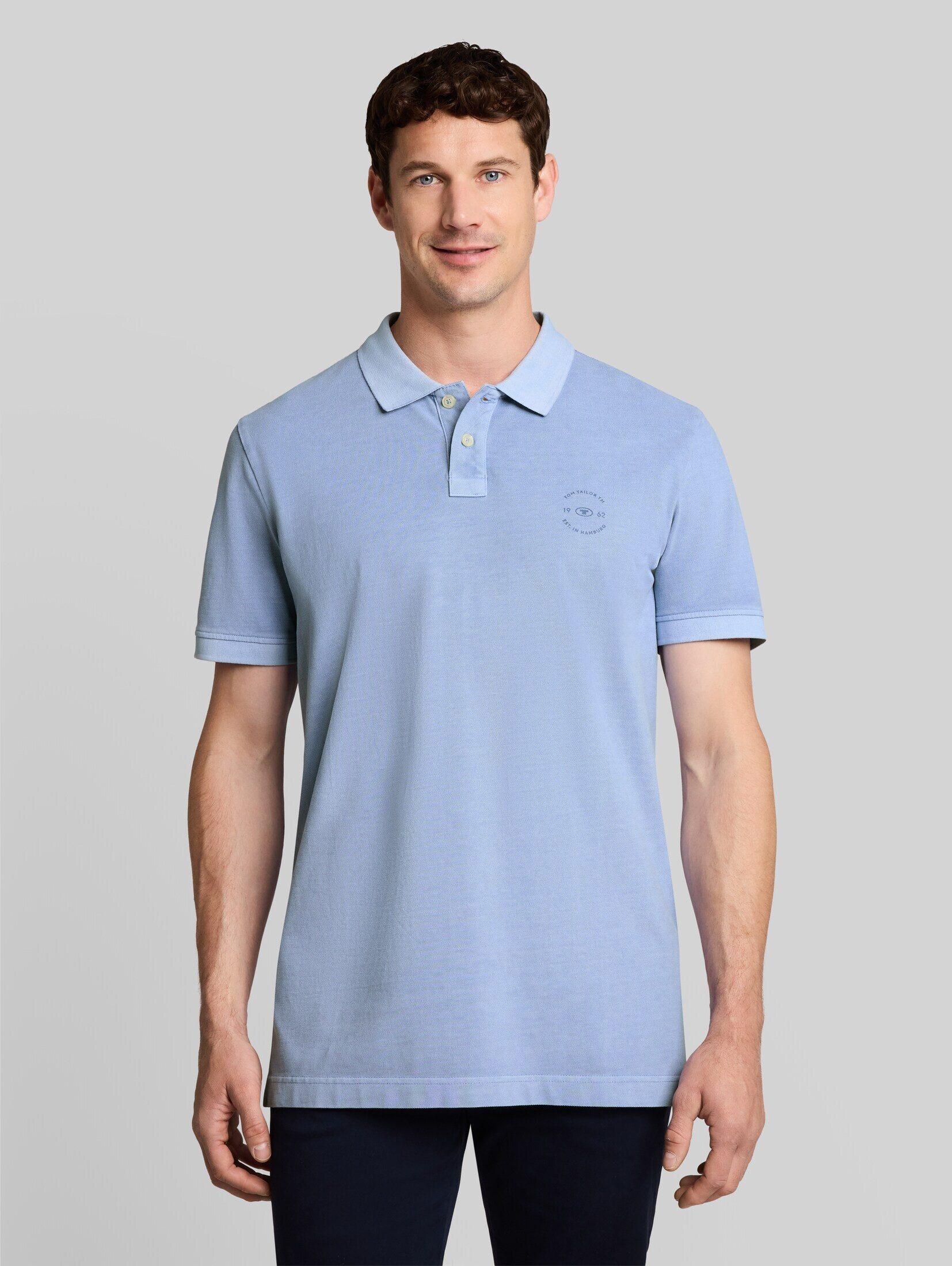 TOM TAILOR Poloshirt Poloshirts (im Einserpack) Piqué Poloshirt mit Logo-Print