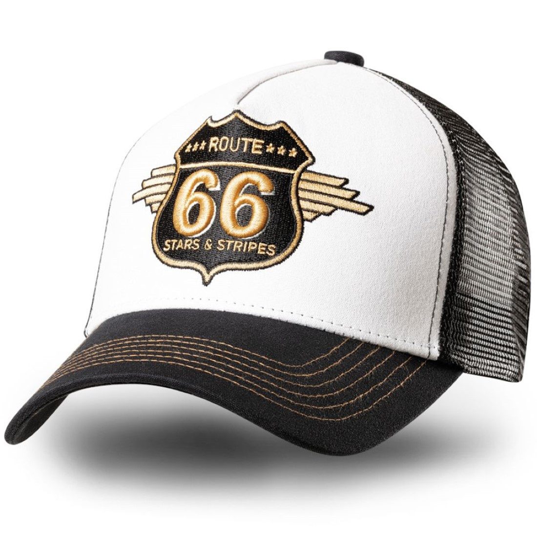Stars & Stripes Baseball Cap Route 66 Western Mesh Basecap
