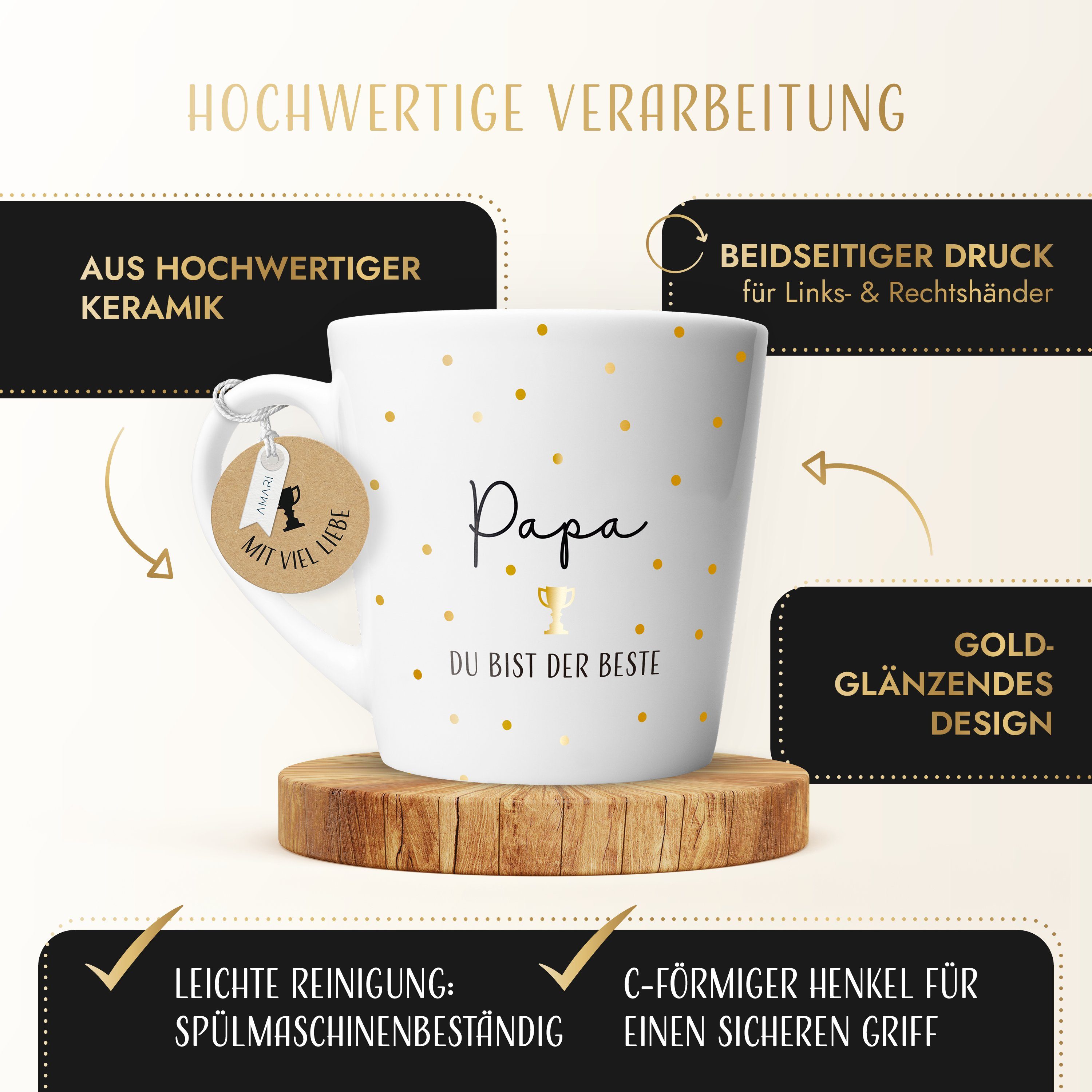 Amari Tasse AMARI® Tasse für Papa - Bester Papa Geschenk - Geschenk Papa