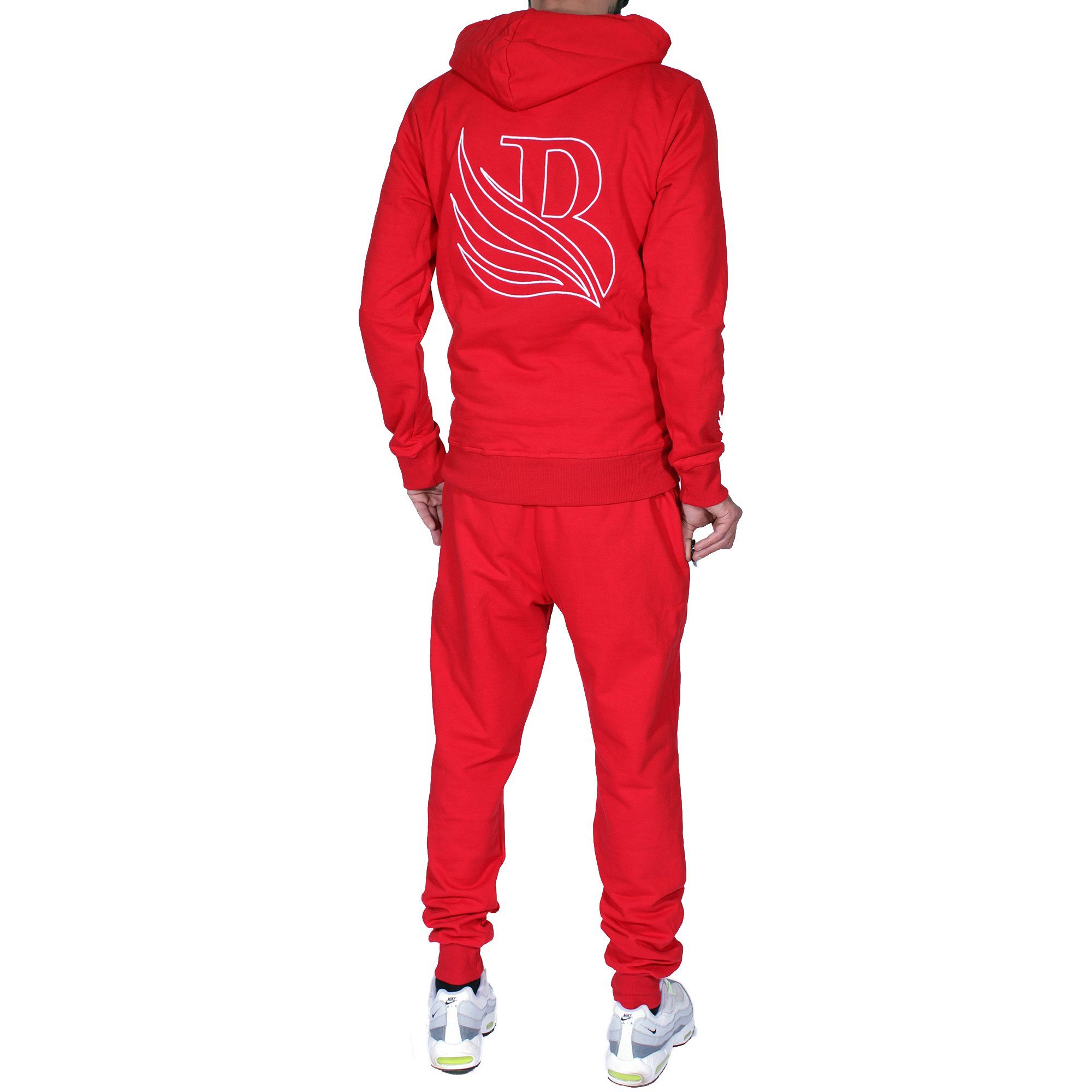 Banco Freizeitanzug Banco Sportanzug mit Rot Herren, Logo Mit Kapuze Outdoor Fitness Streetwear