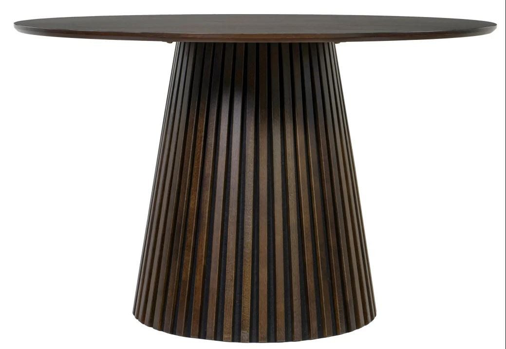 terrassana Esszimmer-Set Bari beige & Tisch smoked oak rund 120cm, (Komplett-Set)