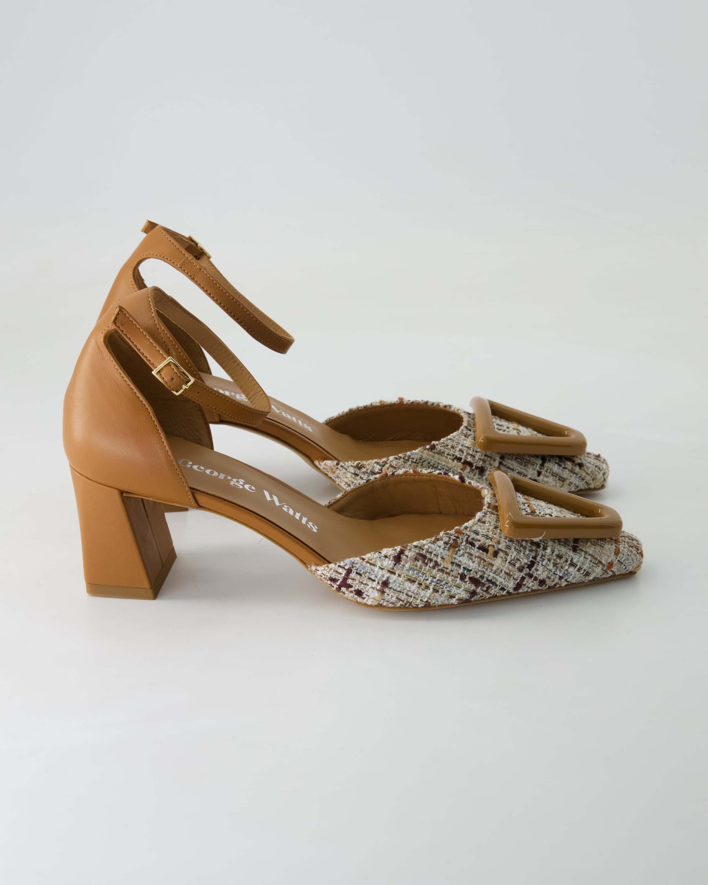 George Watts N510-404 Slingpumps Obermaterial: Leder und Textil